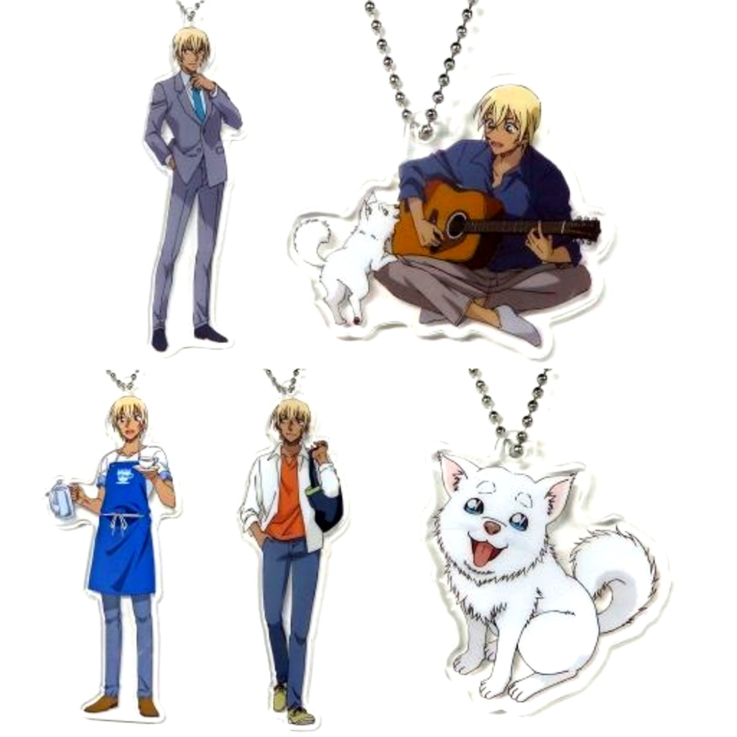 Set of 5 Detective Conan Zero's Tea Time Acrylic Charm [USED]