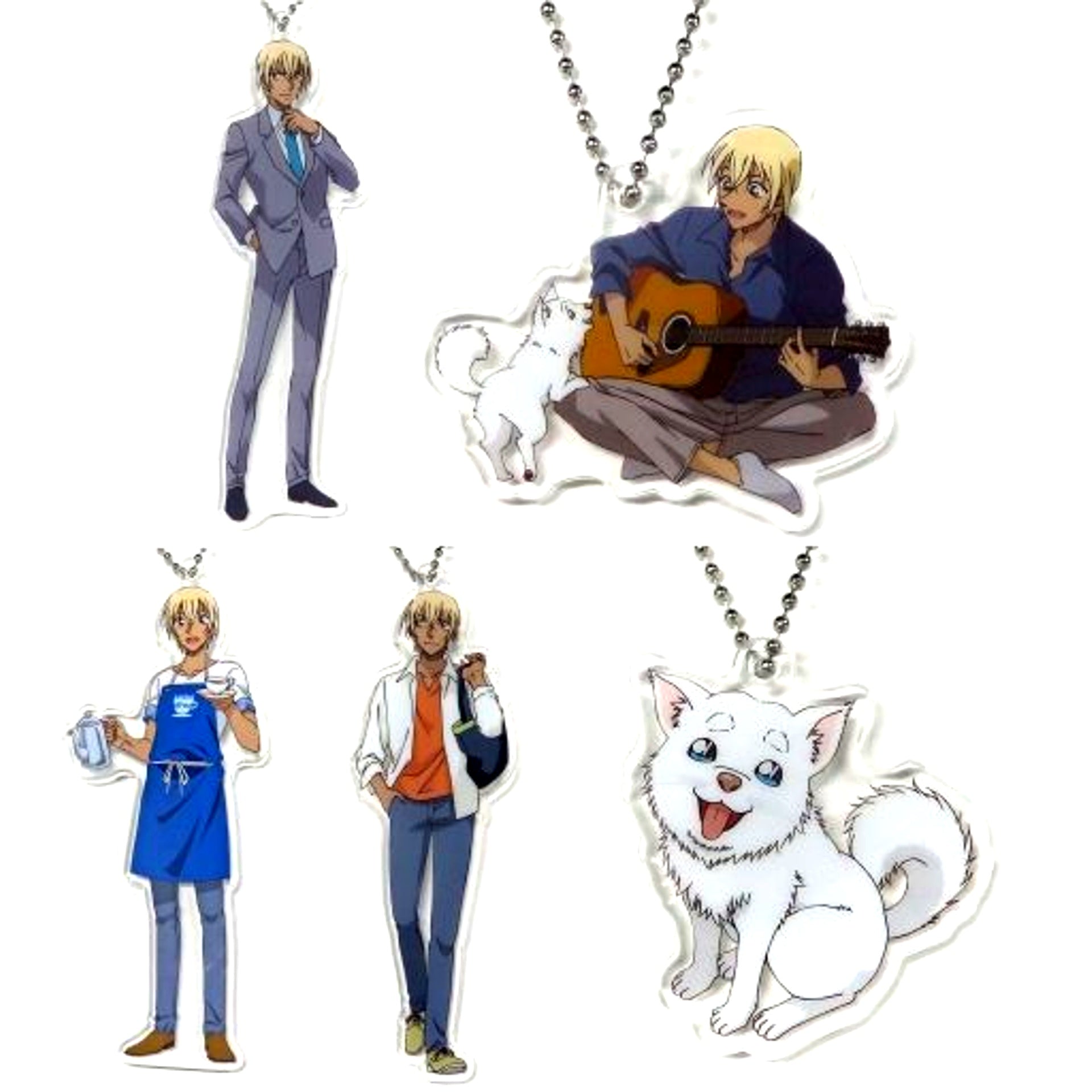 Set of 5 Detective Conan Zero's Tea Time Acrylic Charm [USED]