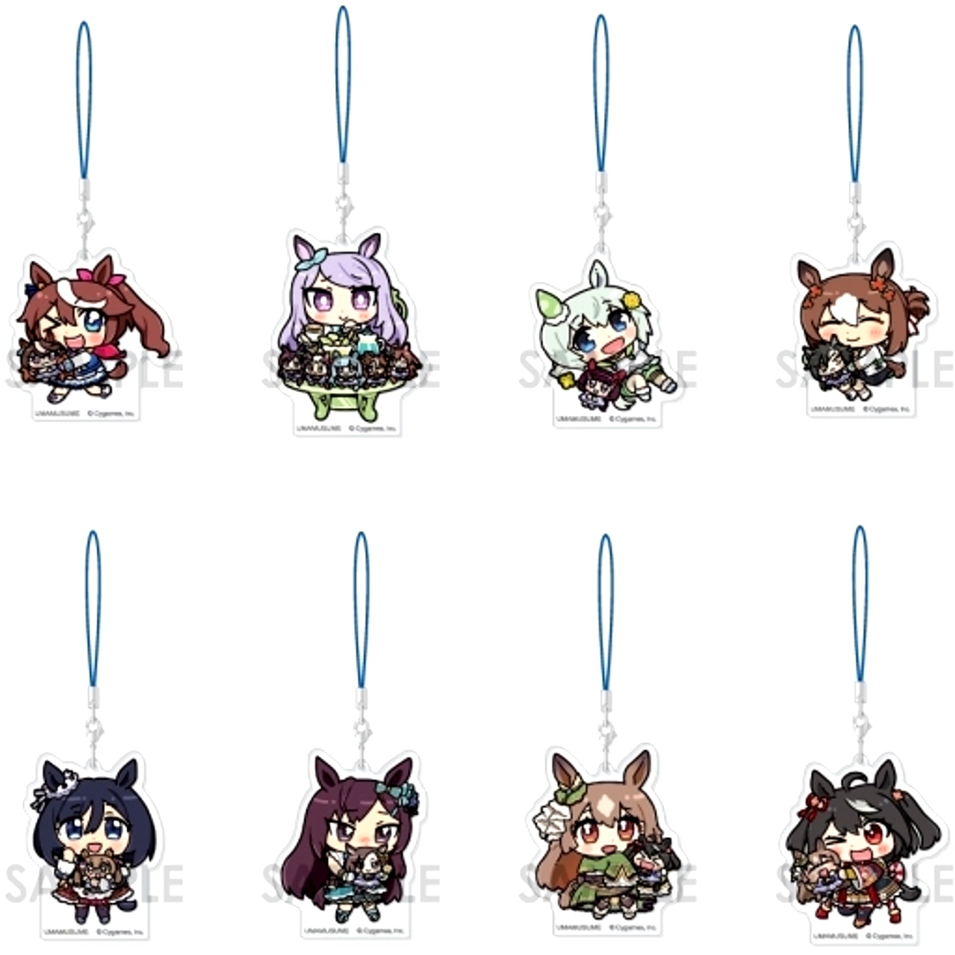 Set of 8 Uma Musume Pretty Derby Acrylic Strap With Plush Vol.2 [USED]