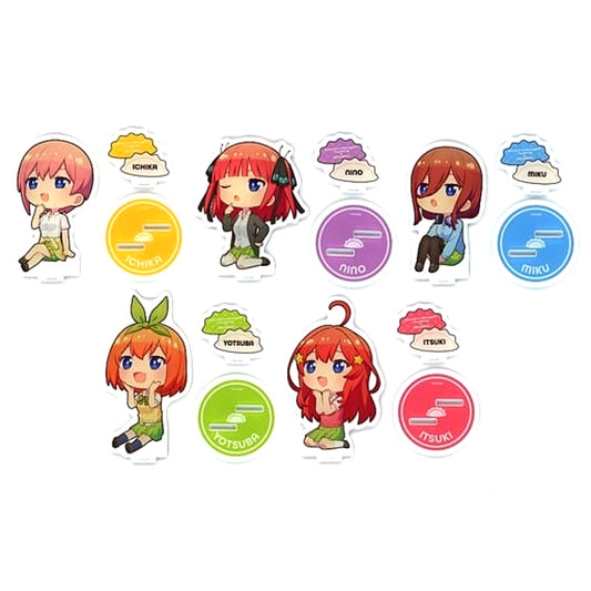 The Quintessential Quintuplets Trading Acrylic Stand Set of 5 Nikujiru Gyoza Dandadan Collaboration [USED]