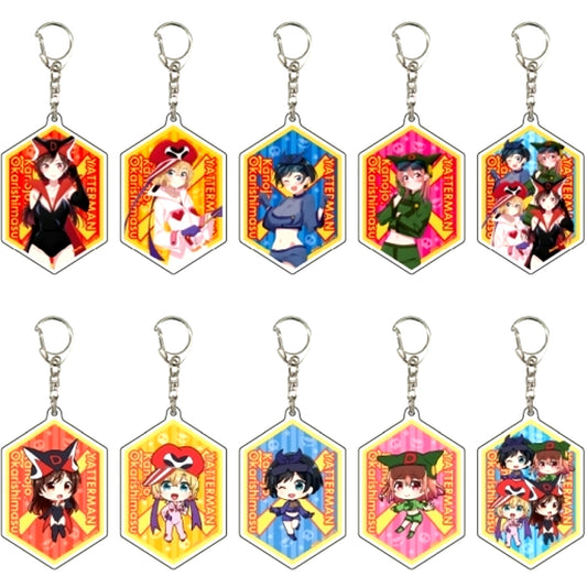 Set of 10 Rent-A-Girlfriend x Yatterman Acrylic Keychain 01. [USED]