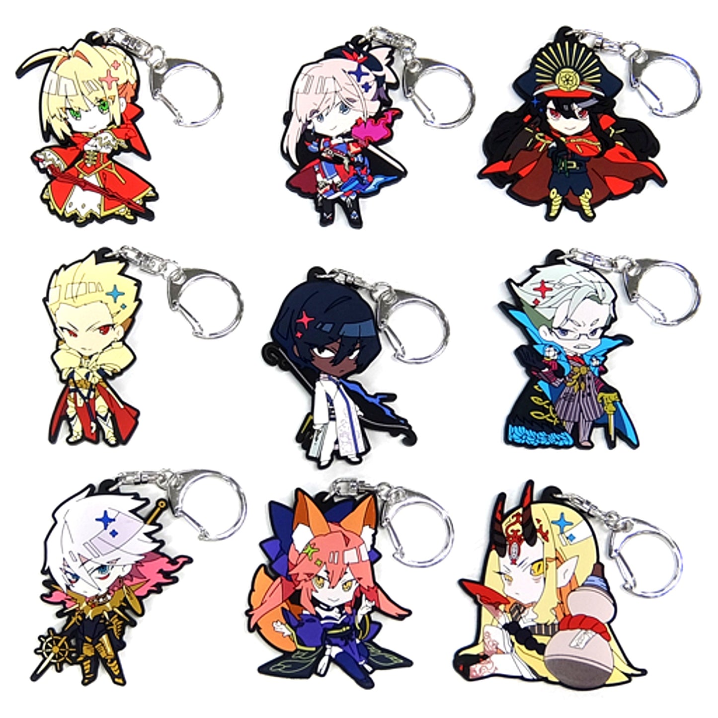 Set of 9 Fate/Grand Order Rubber Strap 03 [USED]