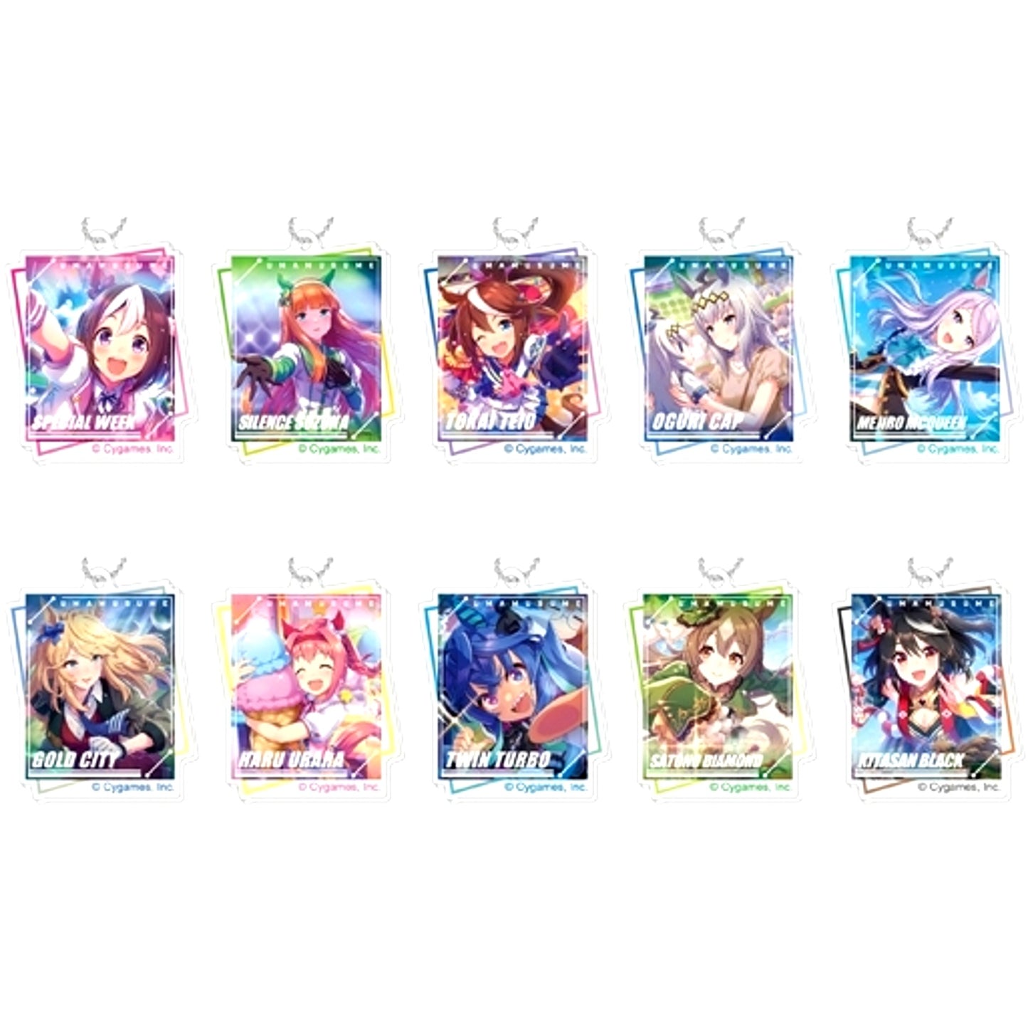 Set of 10 Uma Musume Pretty Derby Deco Frame Acrylic Keychain Vol.2 [USED]