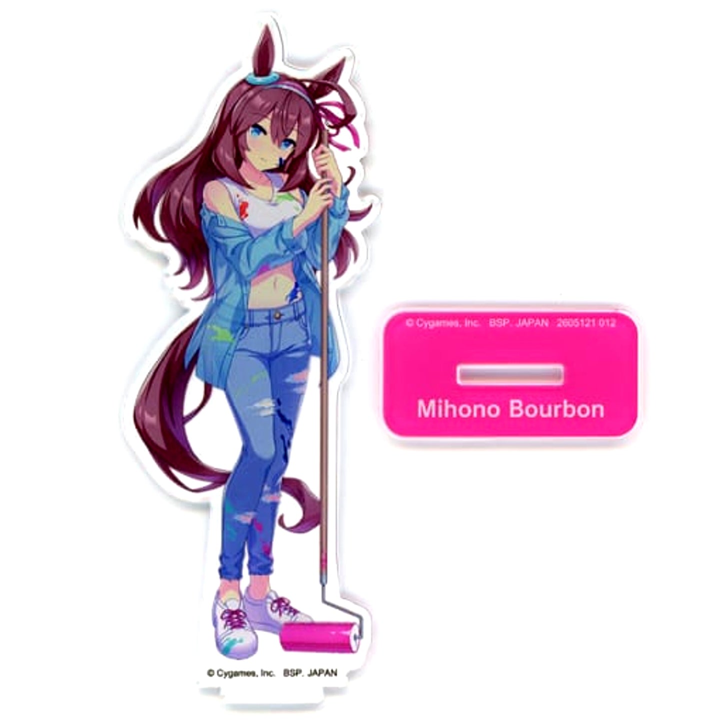 Mihono Bourbon Uma Musume: Pretty Derby Stand Included Big Acrylic Plate Painter Style Namco Exclusive [USED]