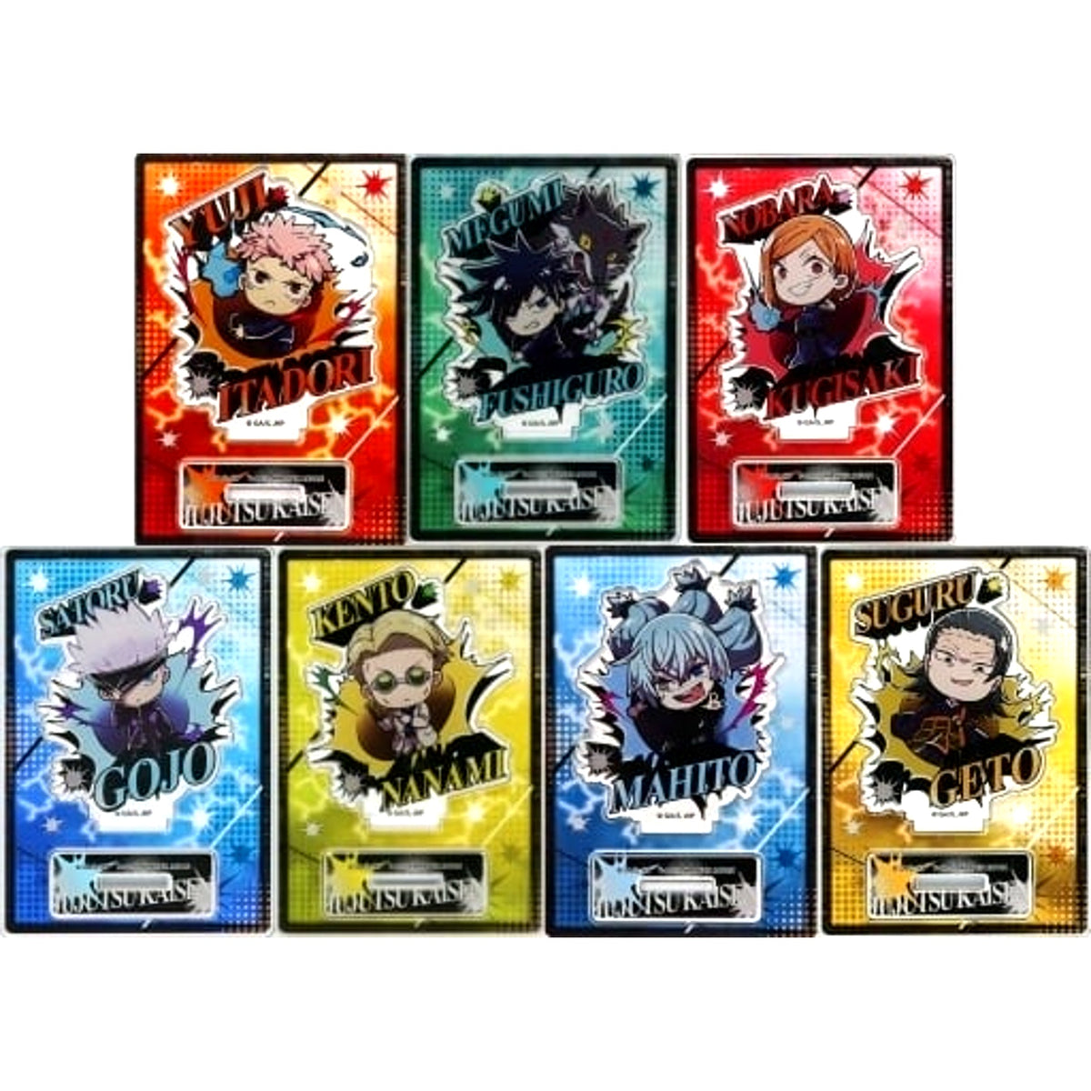 Set of 7 Buchimasu! Jujutsu Kaisen Rikisen Funto Trading Acrylic Stand [USED]