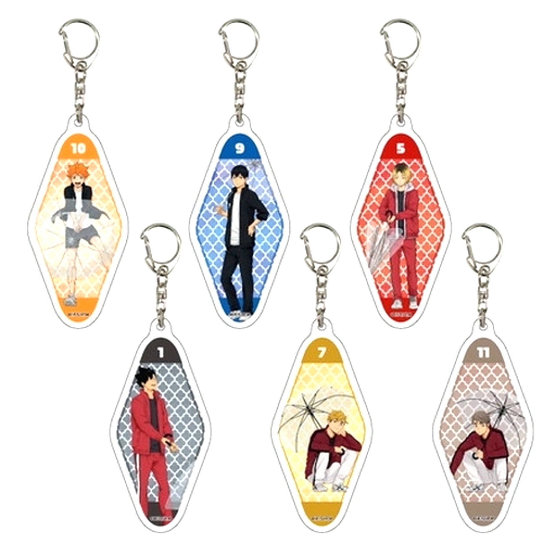 Set of 6 Haikyu!! 06. Rain Ver. Acrylic Keychain [USED]