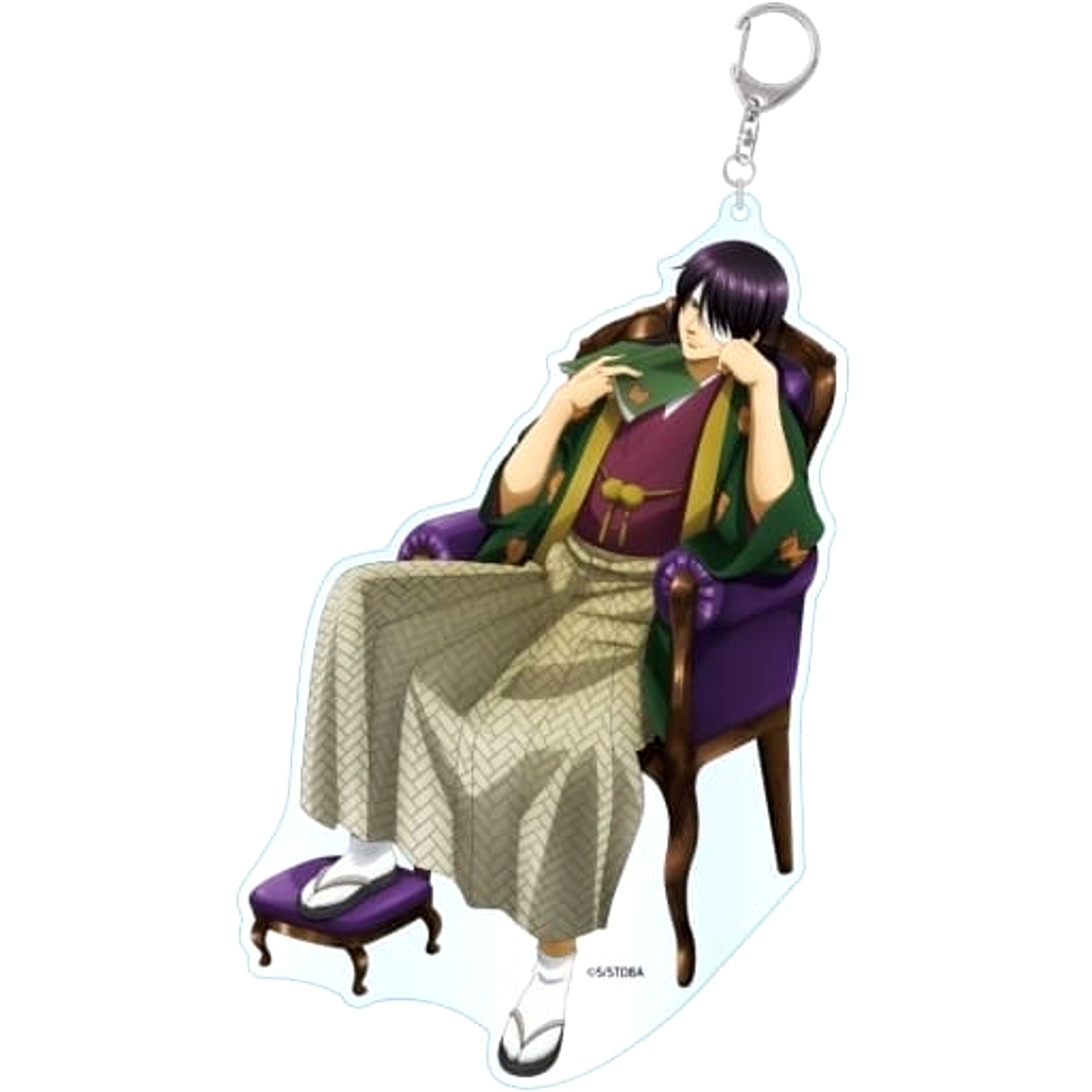 Gintama Shinsuke Takasugi Reading Acrylic Keychain Big Keychains [USED]