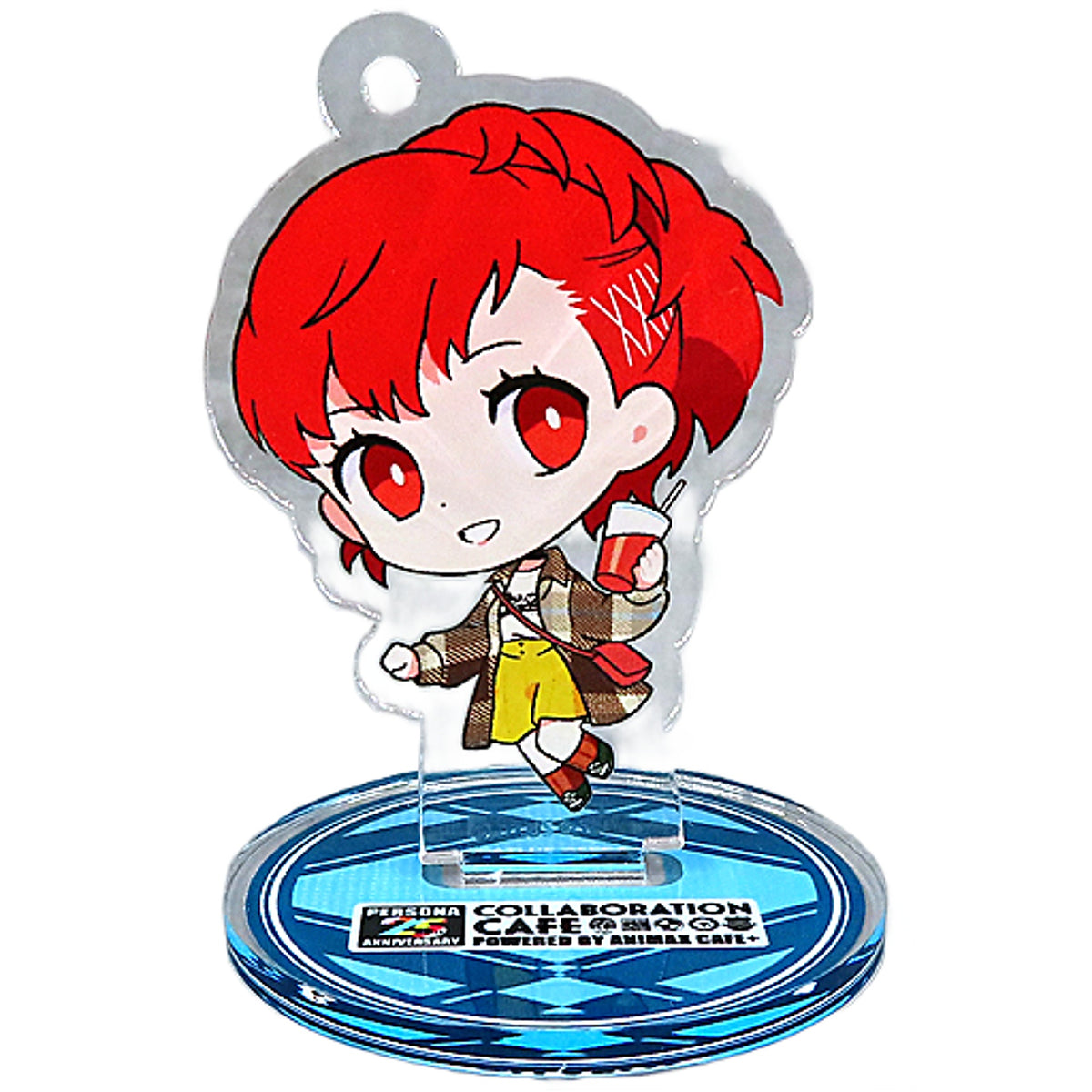 Persona 3 Portable Protagonist Woman Trading Acrylic Stand Keychain Collaboration Cafe Powered By Animax Cafe+ Limited Keychains [USED]