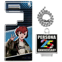 Persona 3 Portable Protagonist Woman Trading Smartphone Stand Keychain Persona 25th Anniversary Collaboration Cafe powered by Animax Cafe+ Exclusive Keychains [USED]