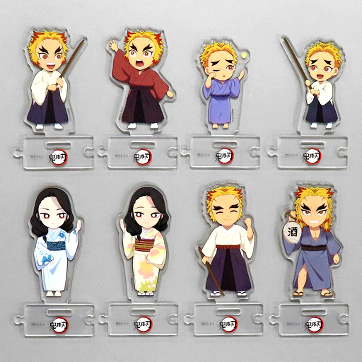 Set of 8 Demon Slayer Mugen Train Arc Entertainment District Arc Character Emaki Cafe in ufotable Cafe x Machi Asobi Cafe Illustration Mini Character Connecting Random Acrylic Stand Mugen Train Arc 2nd [USED]