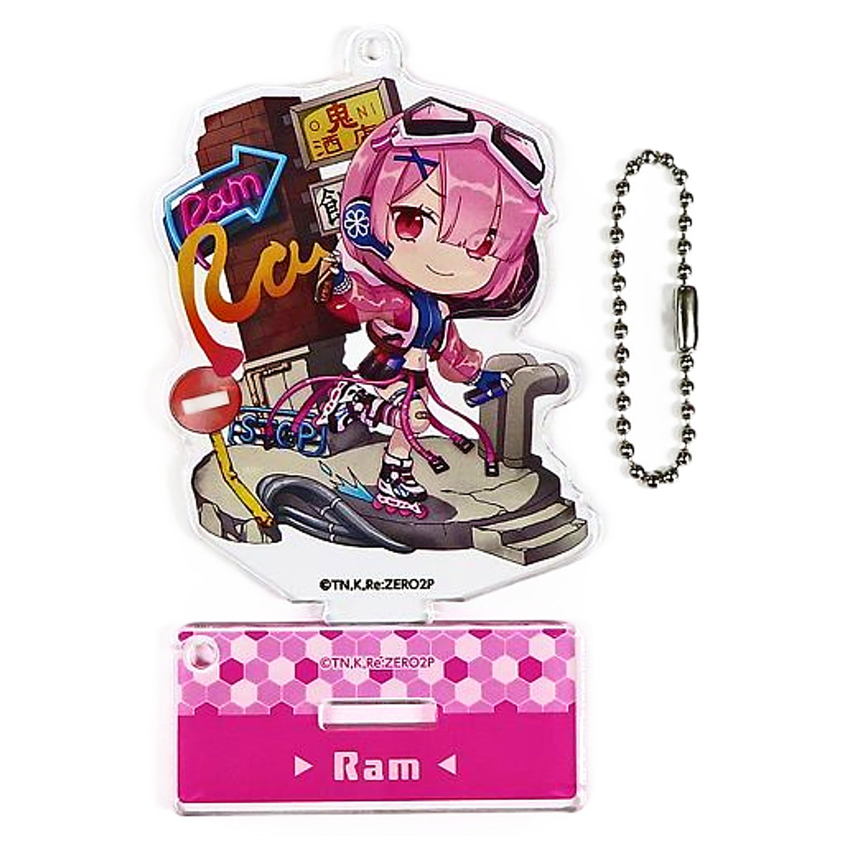 Re:ZERO -Starting Life in Another World- Ram Neon City Ver. Trading Acrylic Stand Keychain SHIBUYA SCRAMBLE FIGURe POP UP SHOP in SHIBUYA Limited Keychains [USED]