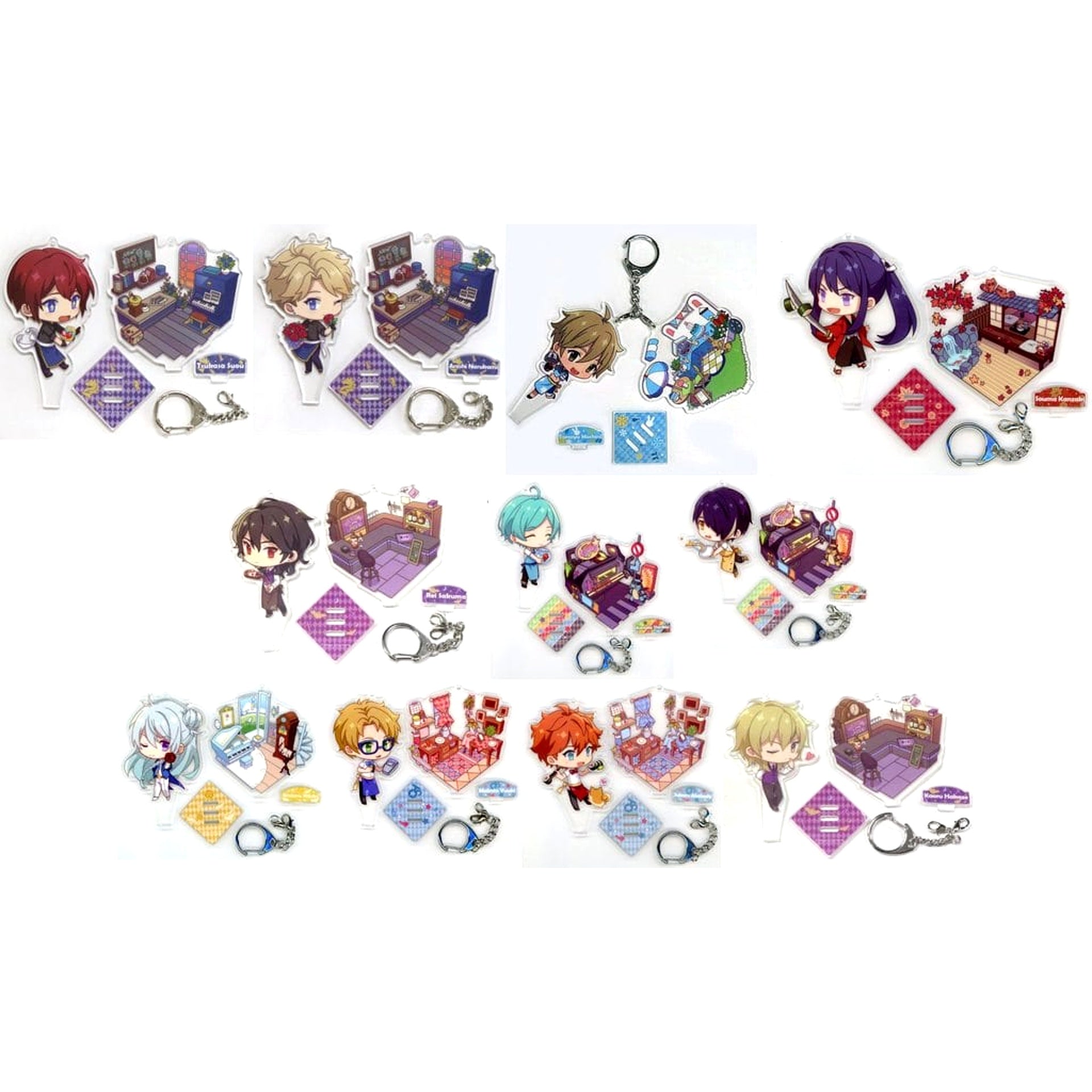 Ensemble Stars!! Wataru Hibiki & Others All 11 Types Set Acrylic Stand C Korean Cafe Limited Acrylic Stands [USED]