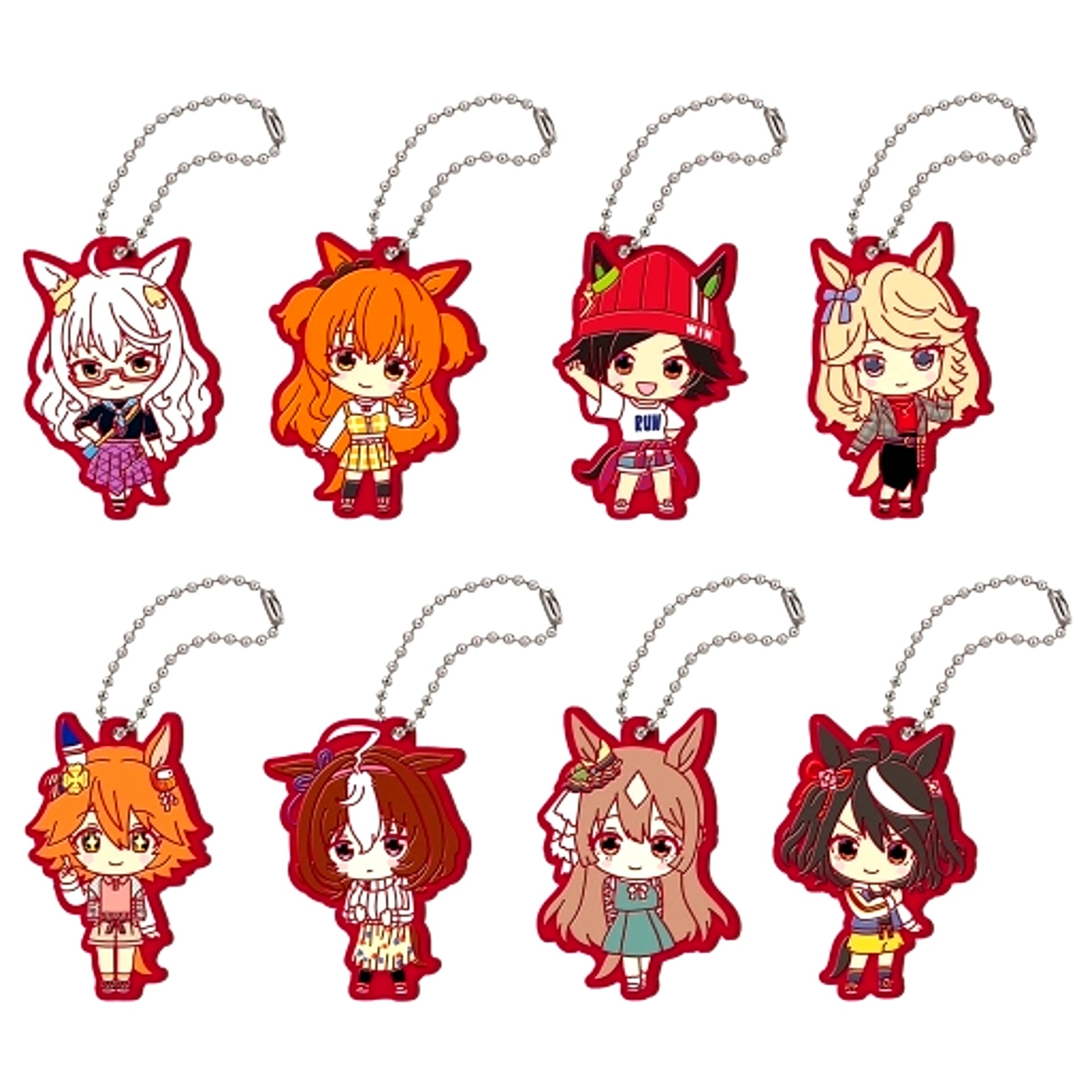 Set of 8 Uma Musume Pretty Derby Capsule Rubber Mascot 4 [USED]