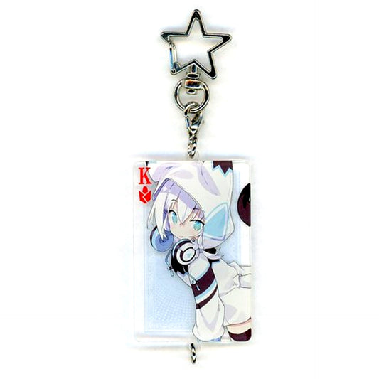 Shirakami Fubuki B Connecting Playing Card Keychain Happiness World Virtual YouTuber Hololive presents V no Sukonna Otakatsu Nandawa! 100th Episode Commemoration! Public Recording Special! [USED]