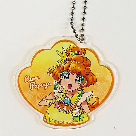 Cure Papaya Movie Tropical-Rouge! PreCure The Snow Princess and the Miraculous Ring! Original Acrylic Charm Theater Concession Stand Ltd Drink Holder Purchase Bonus [USED]