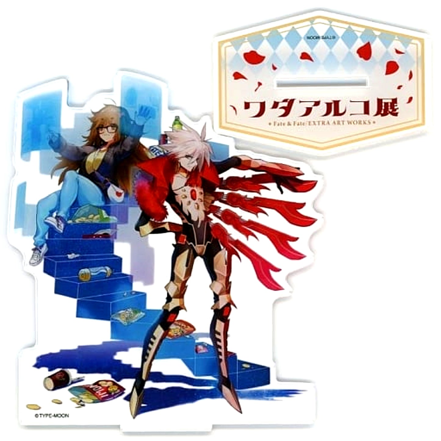 Jinako Carigiri and Karna Fate/EXTRA CCC Wada Arco Exhibition Fate and Fate/EXTRA ART WORKS Big Acrylic Mascot [USED]