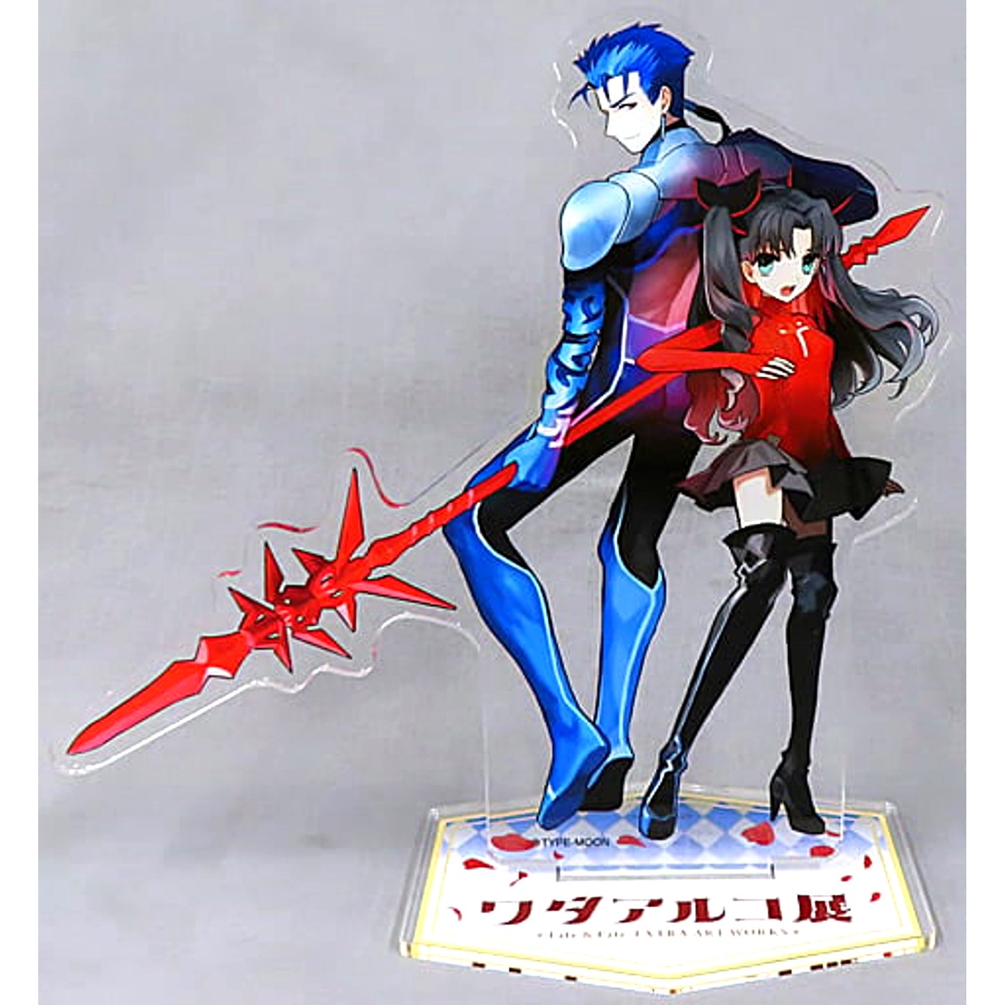 Rin Tohsaka and Cu Chulainn Fate/stay night Wada Arco Exhibition Fate and Fate/EXTRA ART WORKS Big Acrylic Mascot [USED]