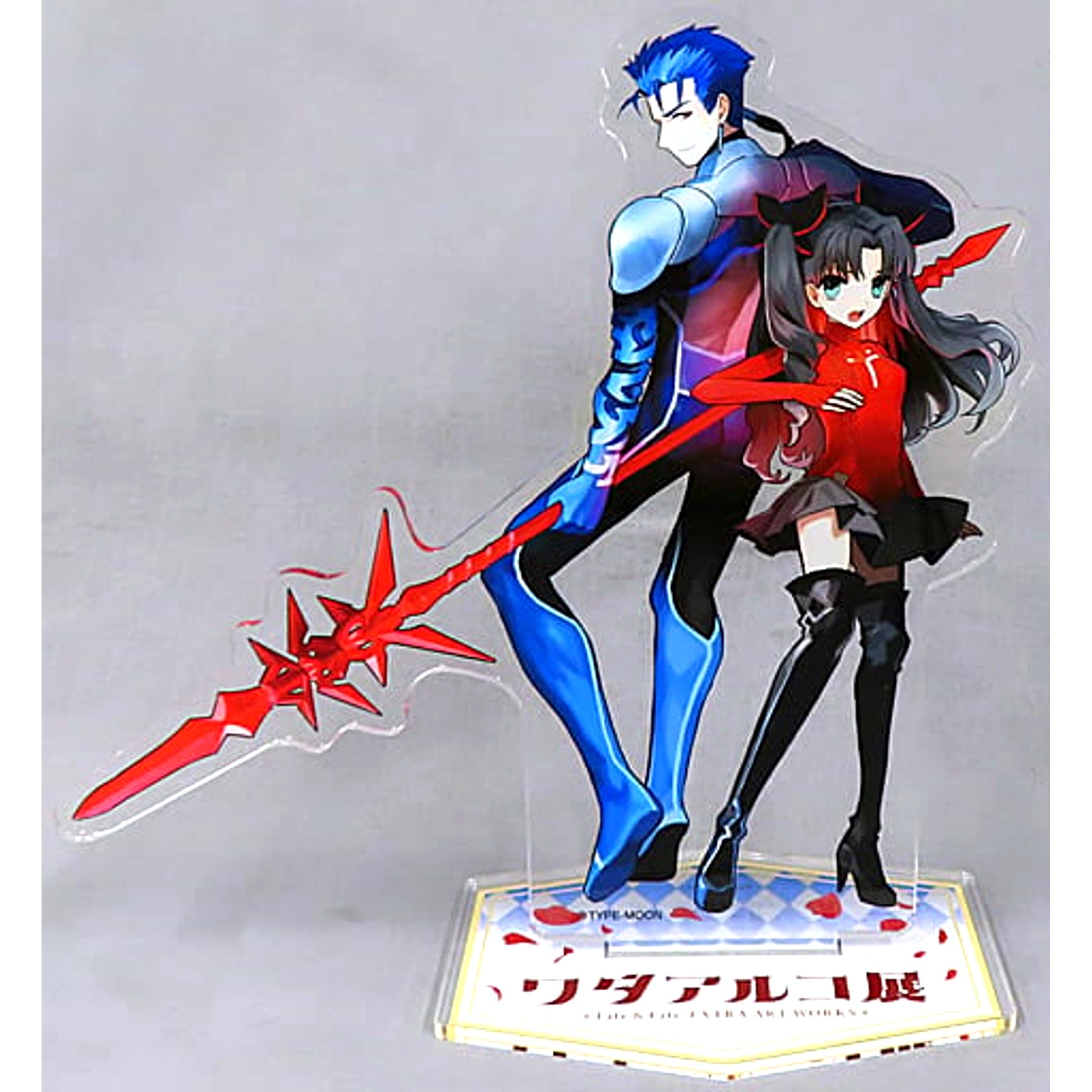 Rin Tohsaka and Cu Chulainn Fate/stay night Wada Arco Exhibition Fate and Fate/EXTRA ART WORKS Big Acrylic Mascot [USED]