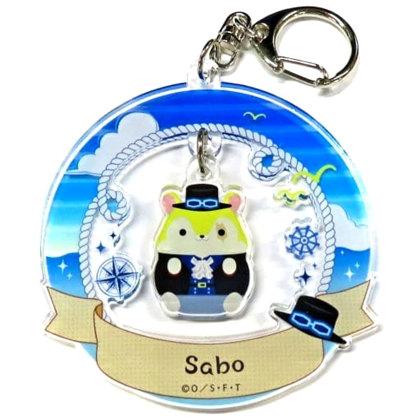 Sabo One Piece Acrylic Key Ring with Charms Mochimochi Hamster Collection Ver. [USED]