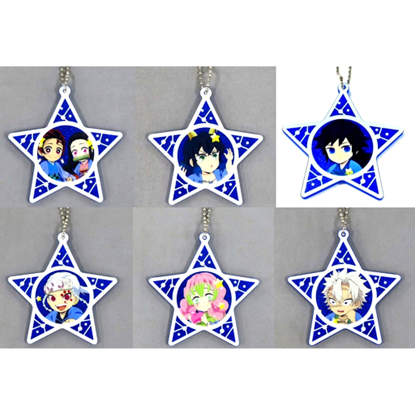 Set of 6 Demon Slayer: Kimetsu no Yaiba ufotable Cafe Machi Asobi Cafe 12 Zodiac Signs Event 2022 Random Star Charm A [USED]