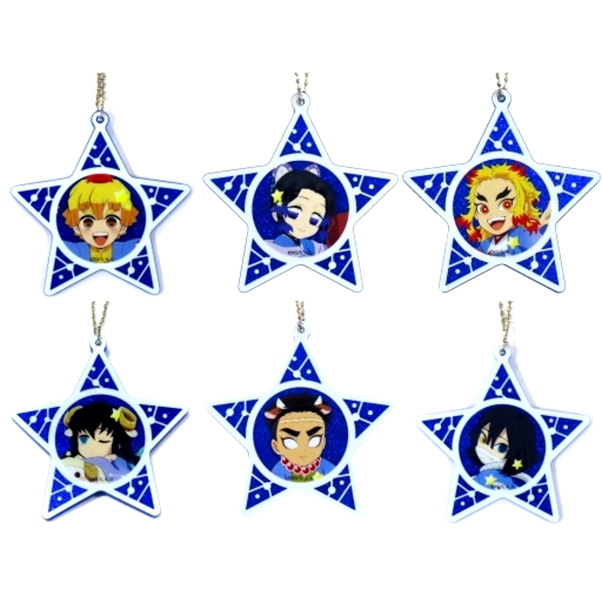 Set of 6 Demon Slayer: Kimetsu no Yaiba ufotable Cafe Machi Asobi Cafe 12 Zodiac Signs Event 2022 Random Star Charm B [USED]
