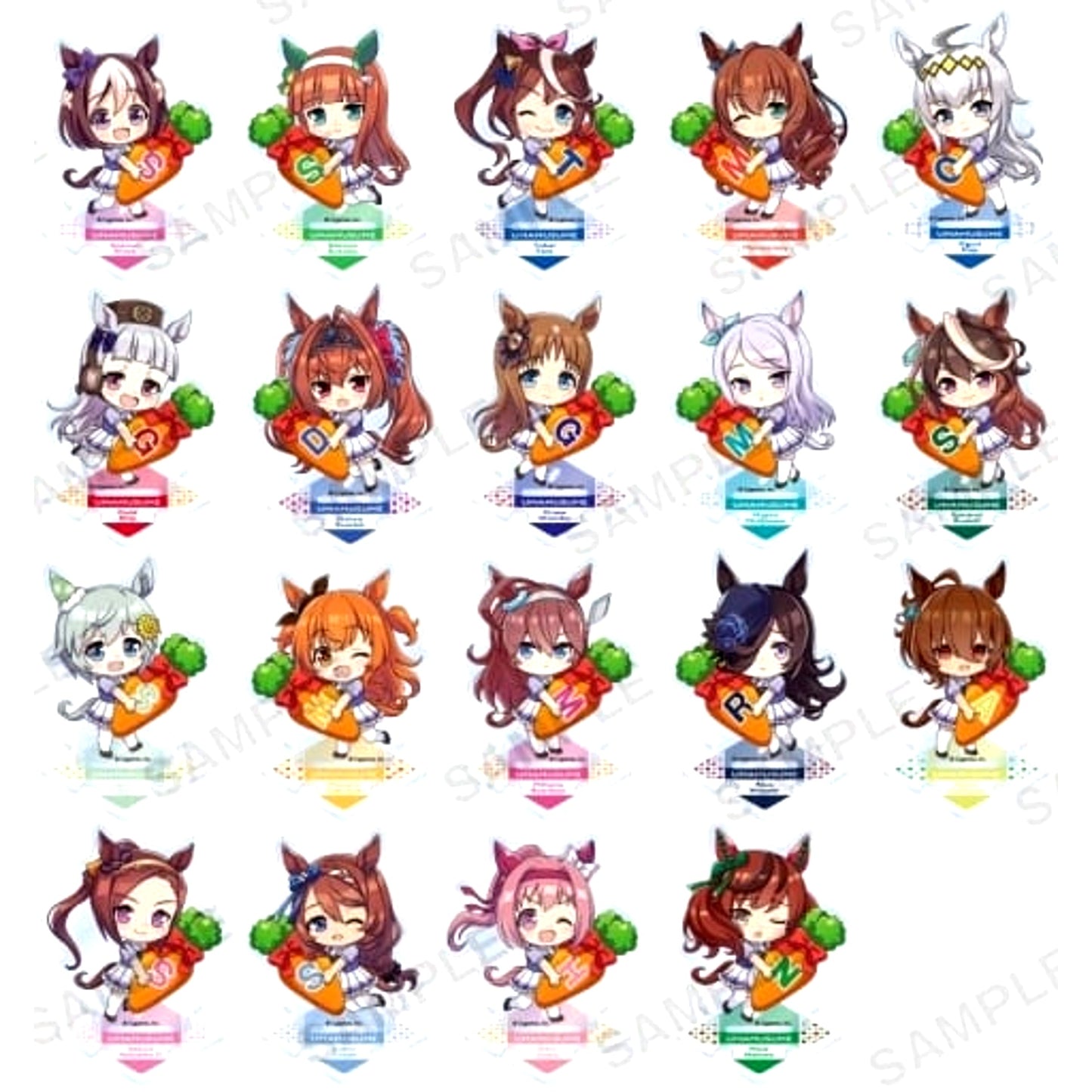 Uma Musume: Pretty Derby Trading Connectable Petit Acrylic Stand All 19 Types Set [USED]