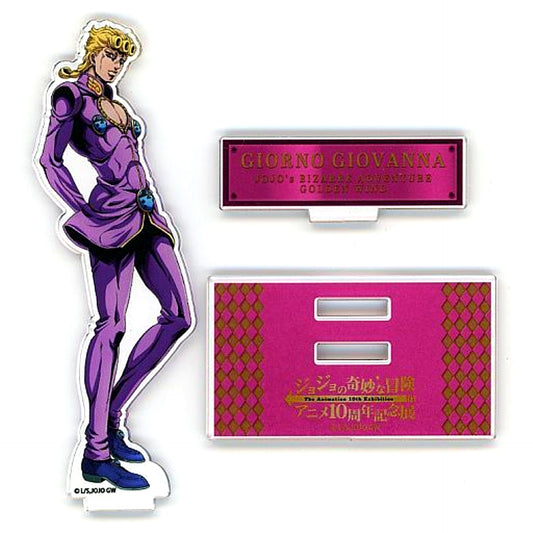 Giorno Giovanna Illustration Acrylic Stand JoJo's Bizarre Adventure Anime 10th Anniv Exhibition [USED]