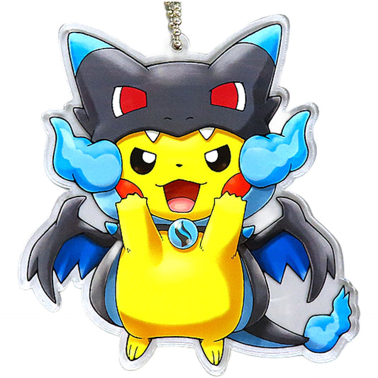 Pikachu Wearing Mega Charizard X Poncho Pokemon Die Cut Acrylic Charms Pokemon Center Limited Charm [USED]