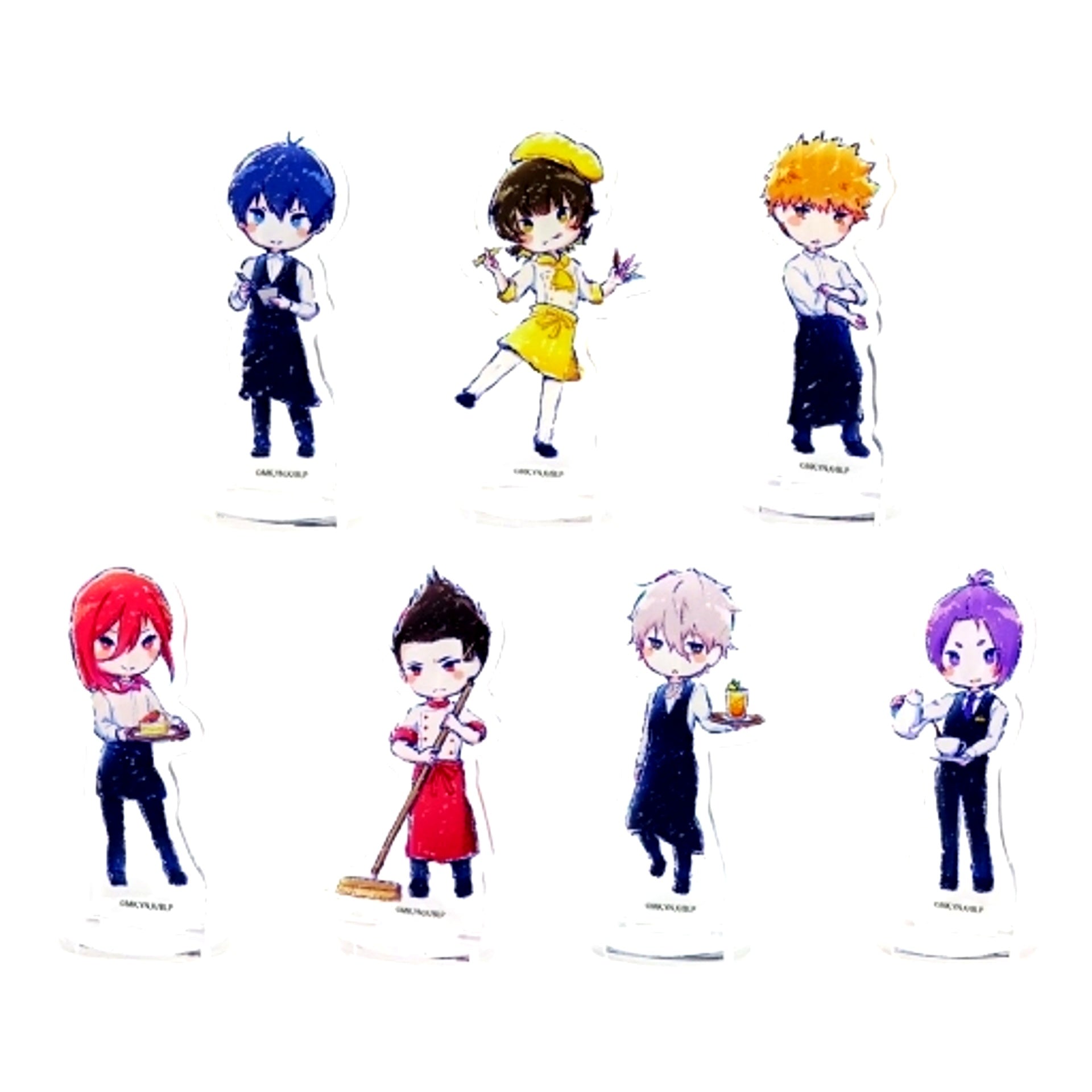 Set of 7 Blue Lock x GraffArt Cafe in Ikebukuro Acrylic Petit Stand [USED]