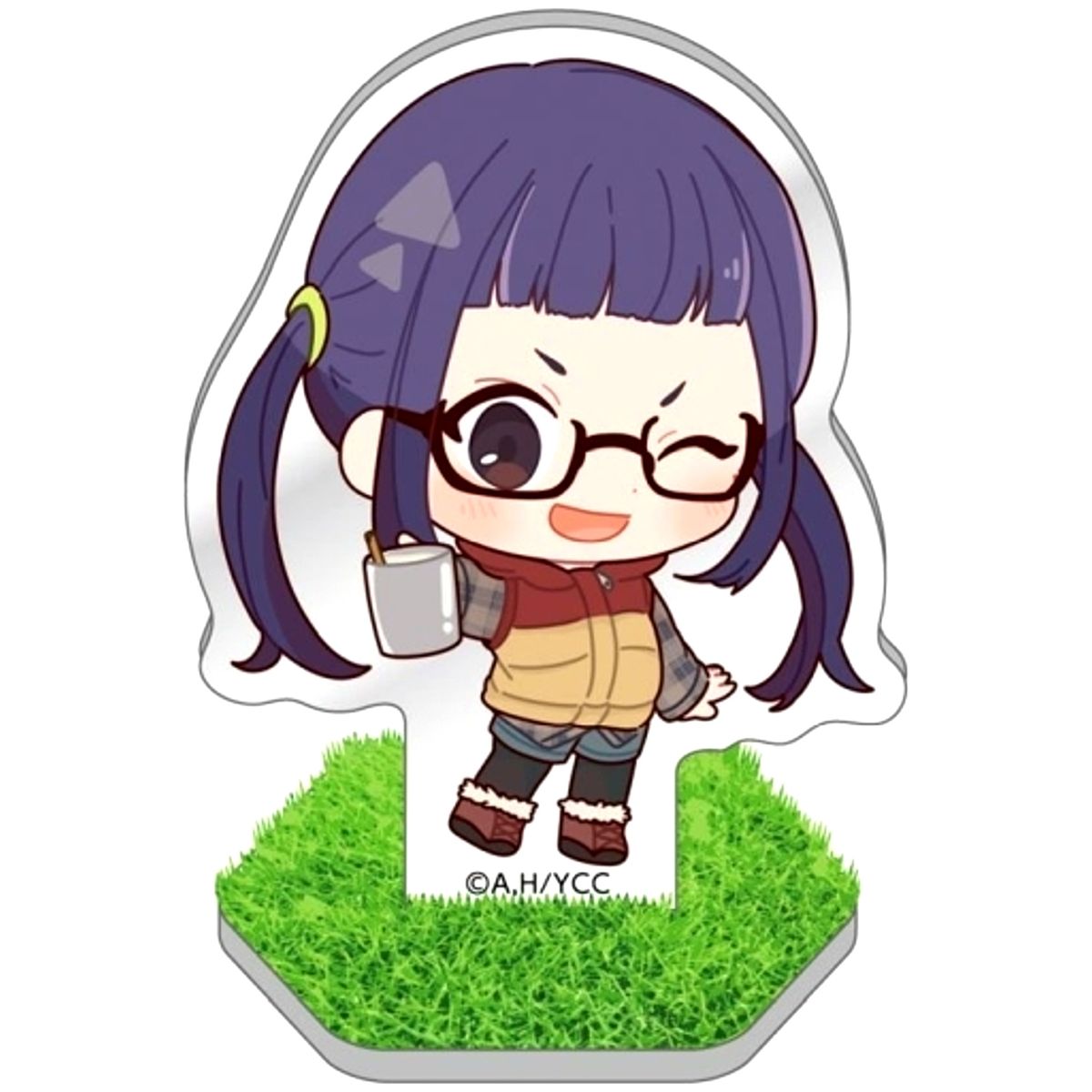 Chiaki Ogaki Laid-Back Camp Trading Grassland Acrylic Stand [USED]