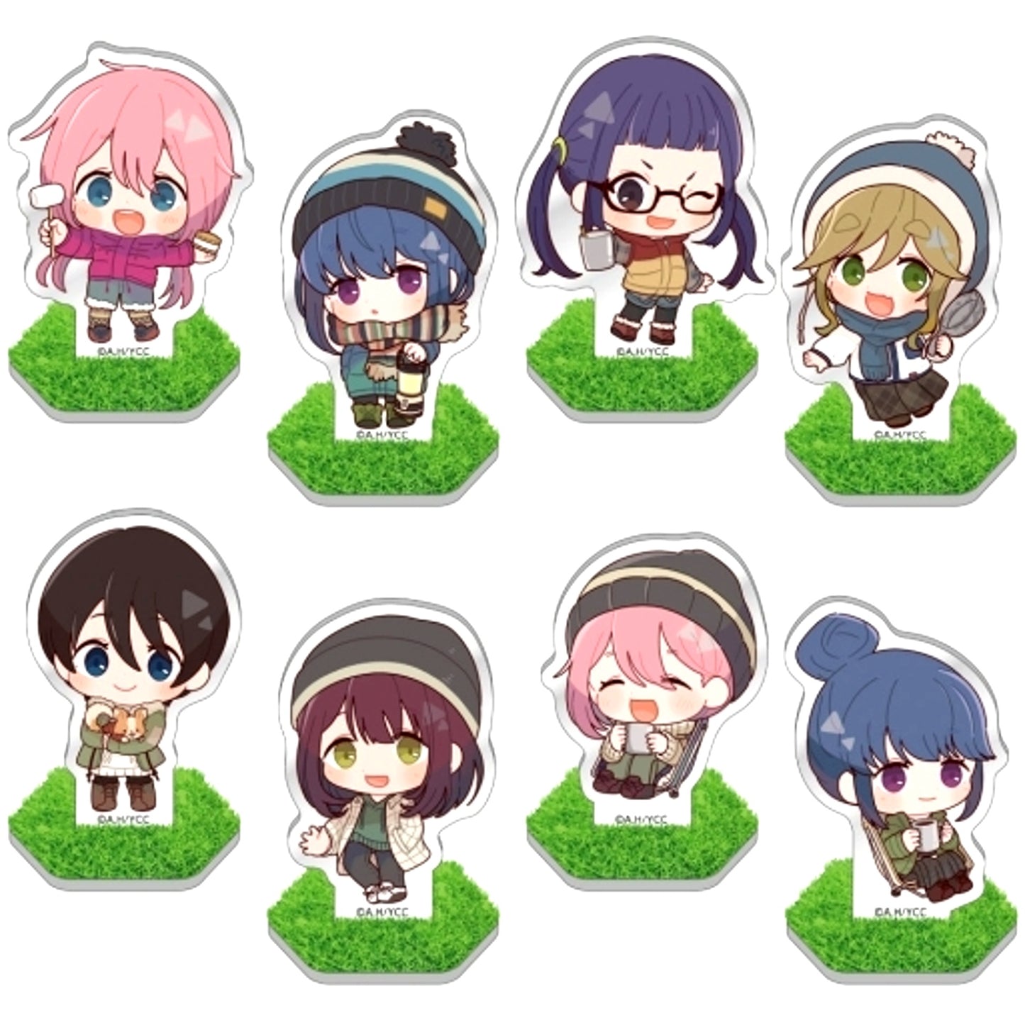 Set of 8 Laid-Back Camp Trading Grass Acrylic Stand [USED]