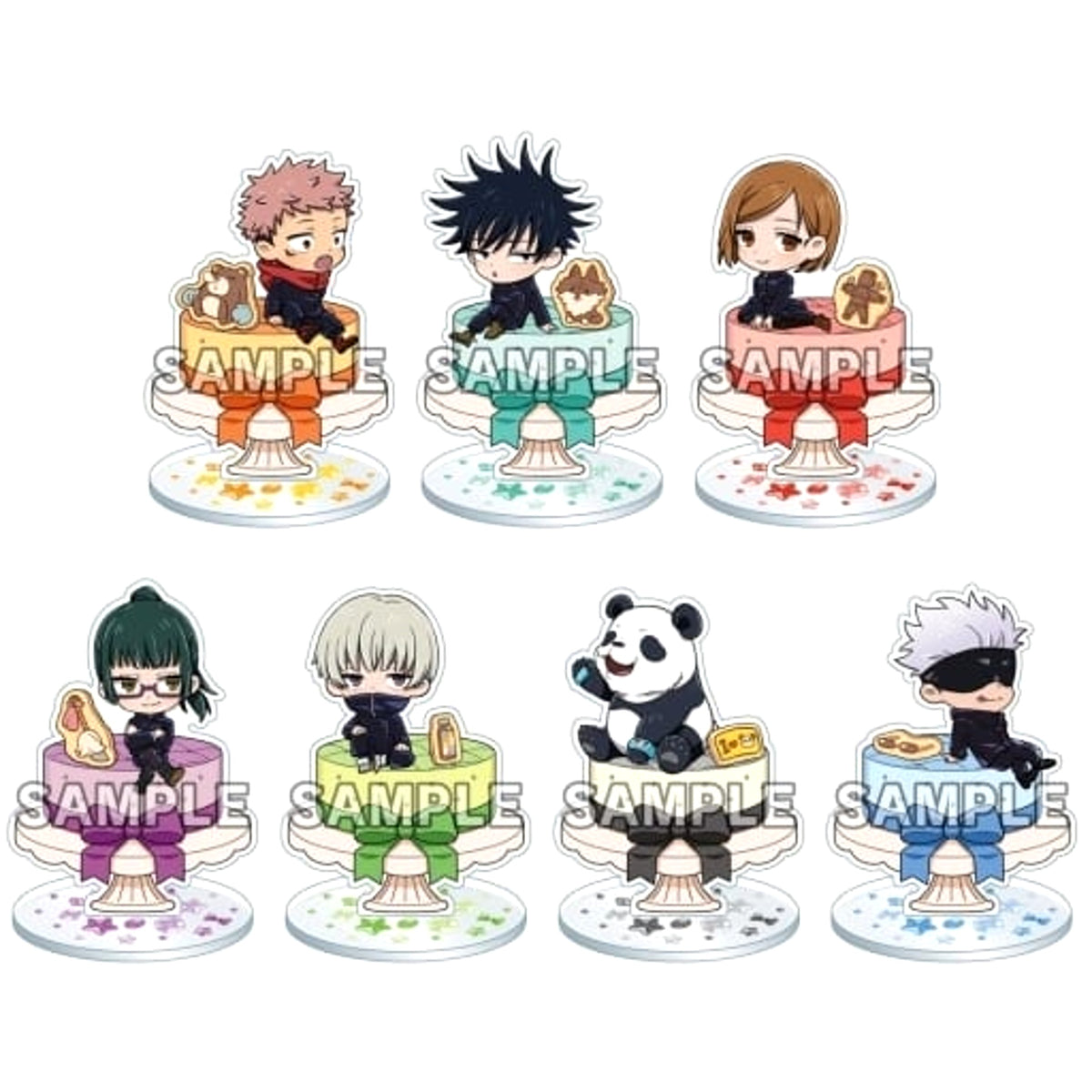 Jujutsu Kaisen Yuji Itadori & Others All 7 Types Set Sweets Cake Acrylic Stand Acrylic Stands [USED]