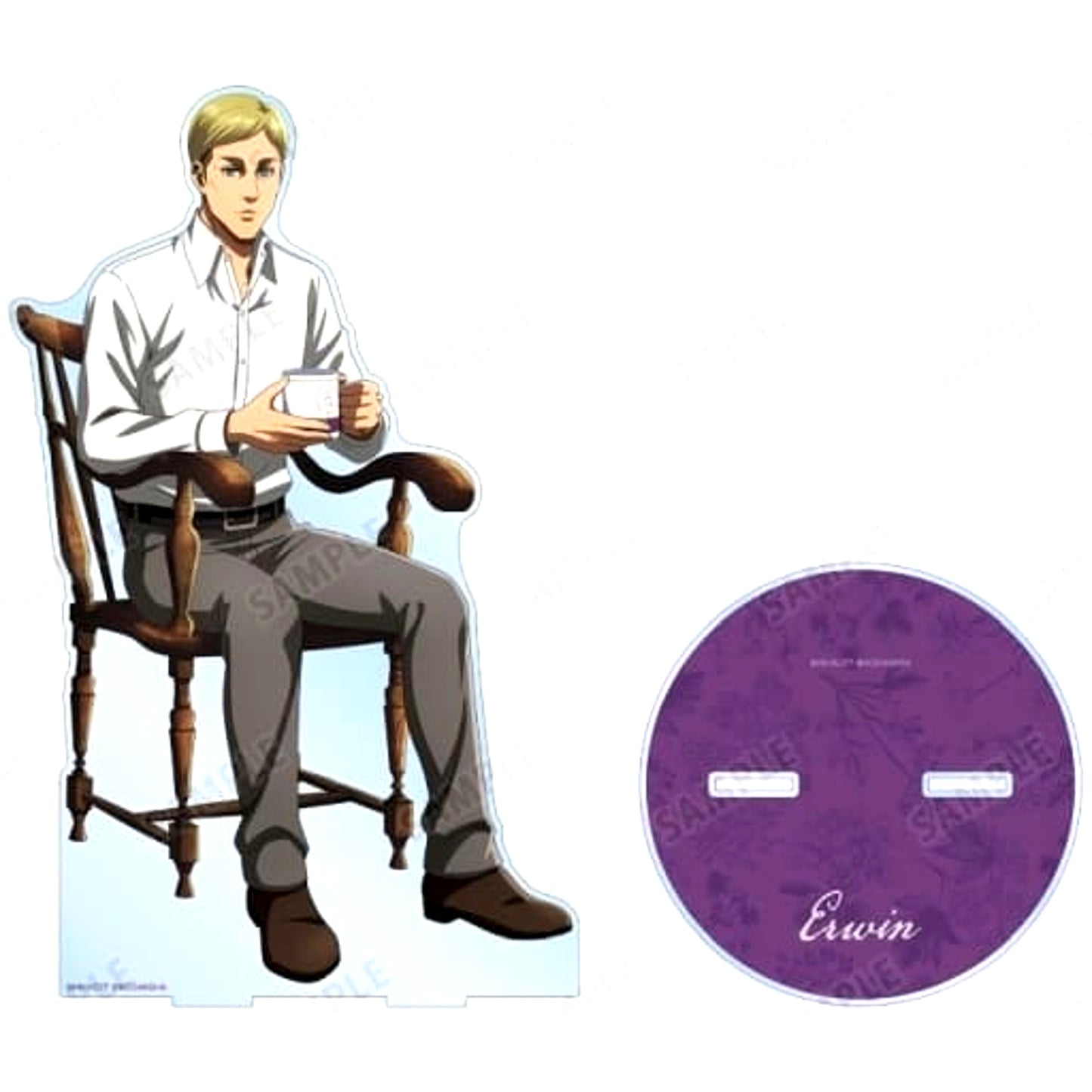 Erwin Smith Attack on Titan Teatime Ver. Extra Large Acrylic Stand Soldiers Tea Time in Animate [USED]