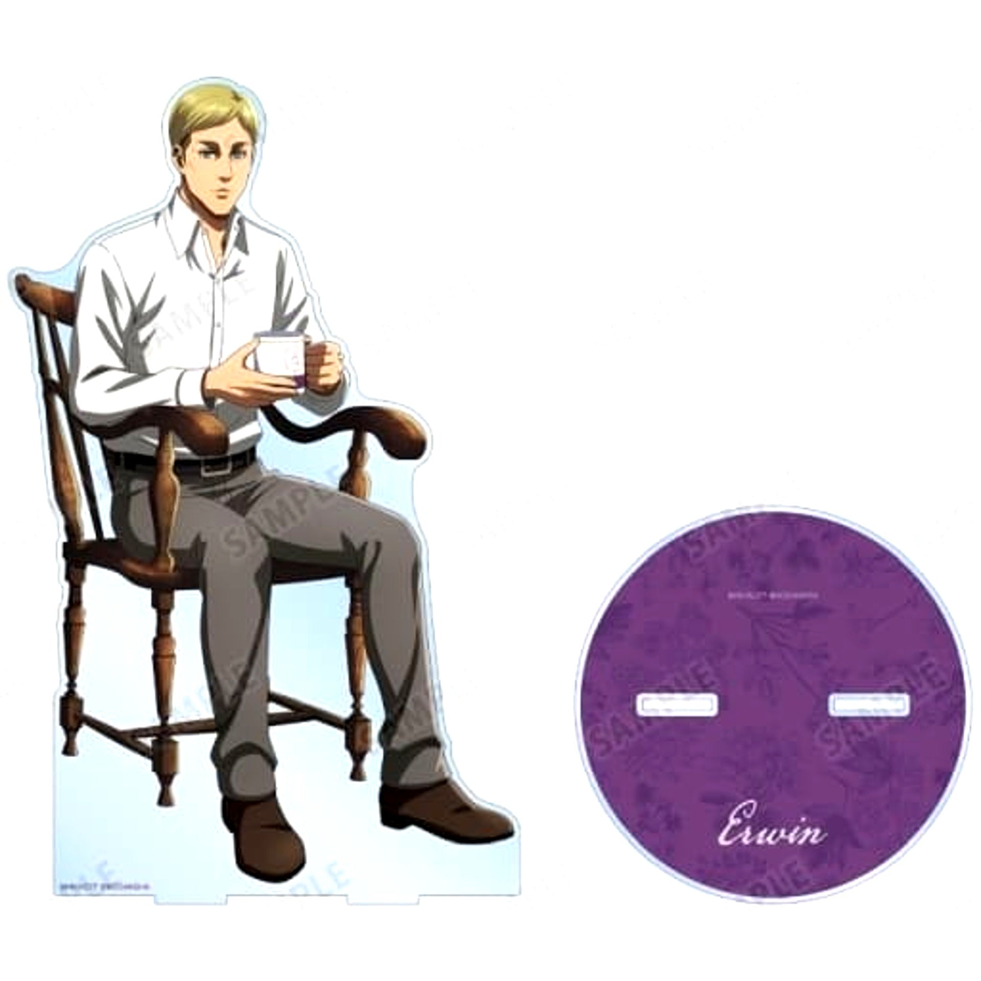 Erwin Smith Attack on Titan Teatime Ver. Extra Large Acrylic Stand Soldiers Tea Time in Animate [USED]