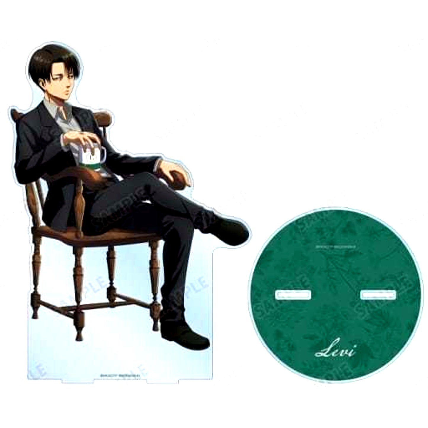 Levi Ackerman Attack on Titan Teatime Ver. Extra Large Acrylic Stand Soldiers Tea Time in Animate [USED]