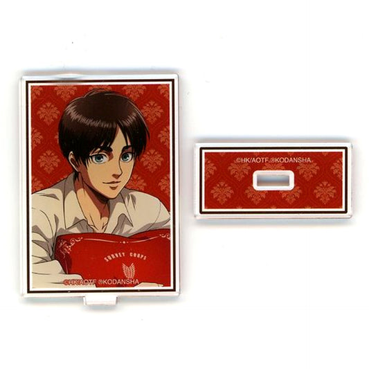 Eren Yeager Close-up Attack on Titan Soldiers Tea Time in Animate Illustration Relax Ver. Trading Acrylic Stand [USED]