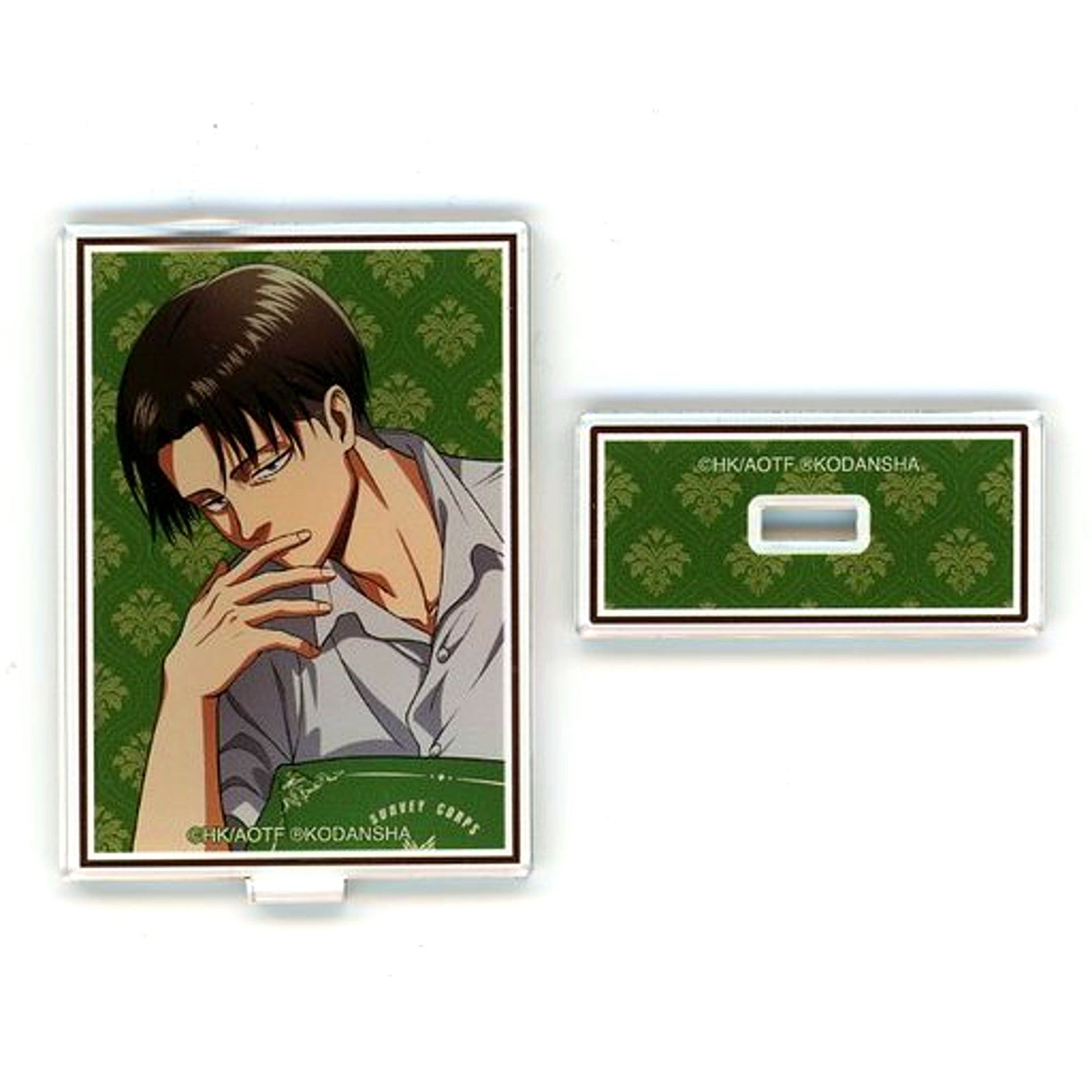 Levi Ackerman Close-up Relax Ver. Illustration Trading Acrylic Stand Attack on Titan Soldiers' Tea Time in Animate [USED]