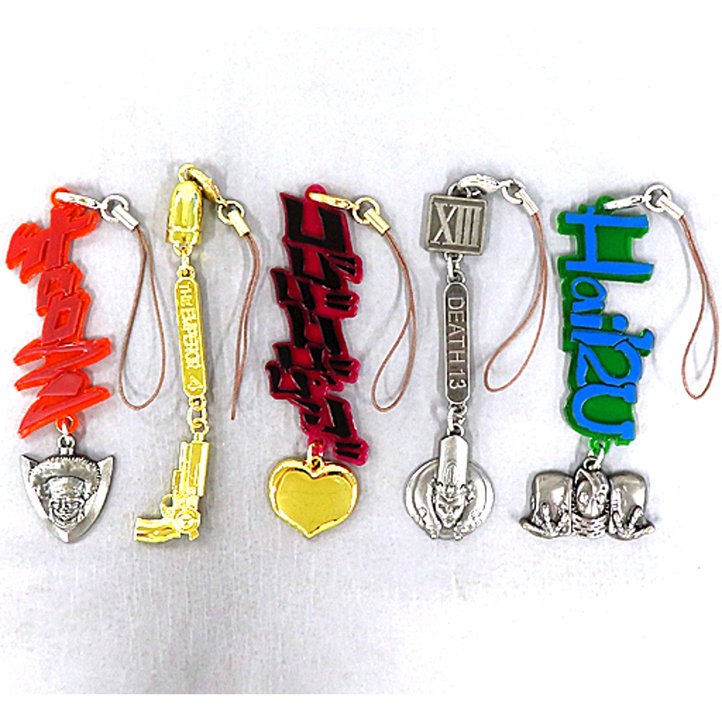 Set of 5 G Prize Ichiban Kuji JoJo's Bizarre Adventure Part 3 Stardust Crusaders Black Side Design Strap [USED]
