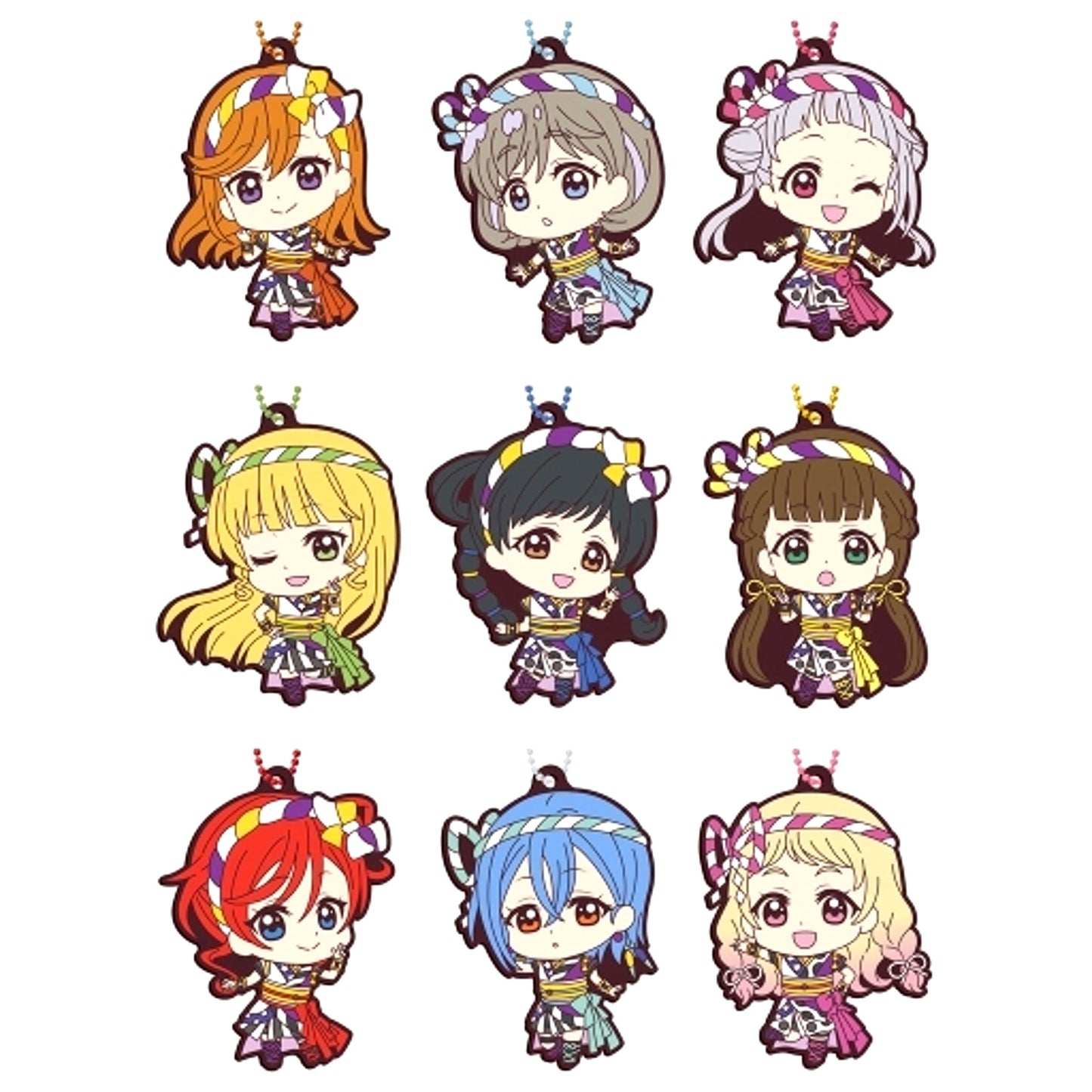 Set of 9 Love Live! Superstar!! Capsule Rubber Mascot 06 [USED]