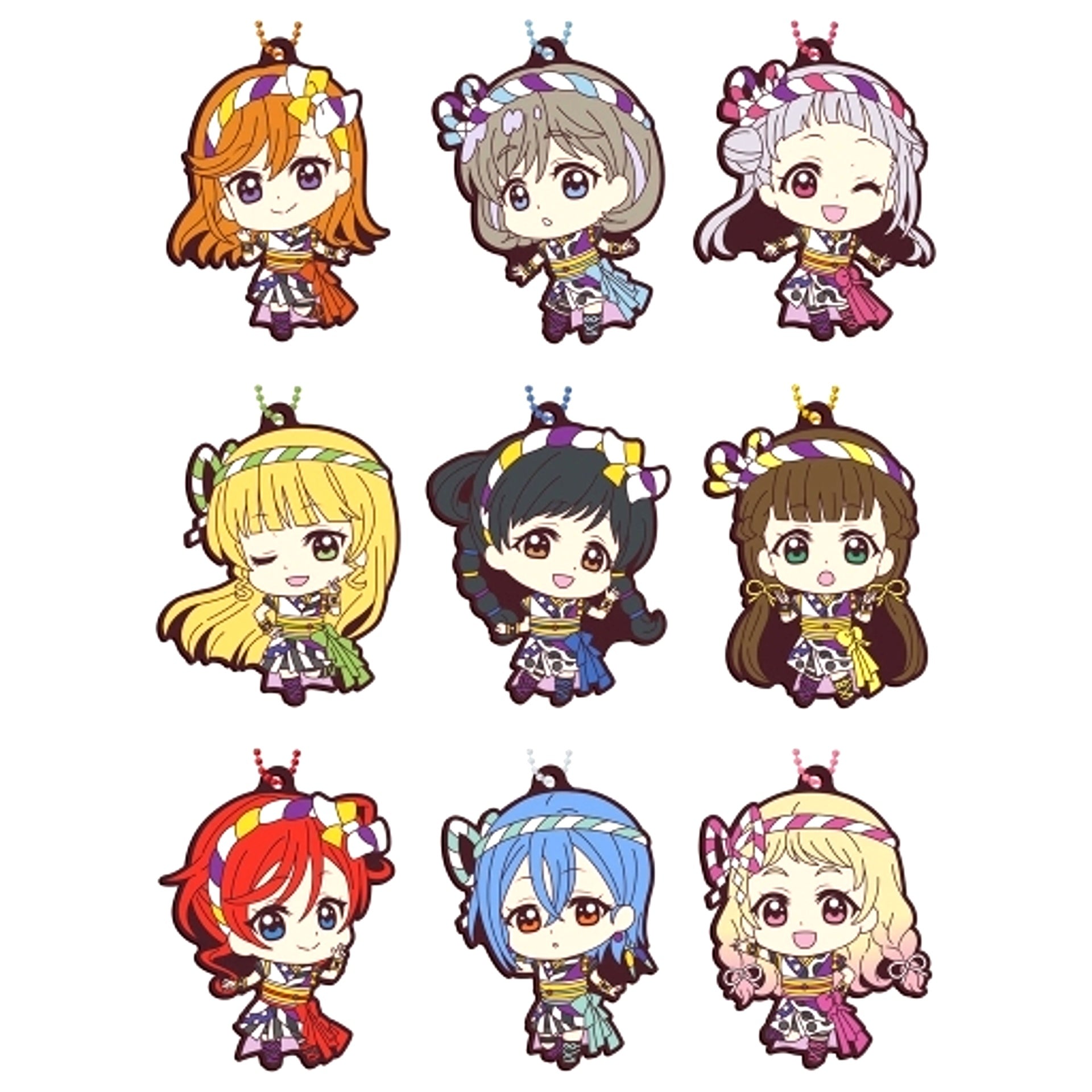 Set of 9 Love Live! Superstar!! Capsule Rubber Mascot 06 [USED]