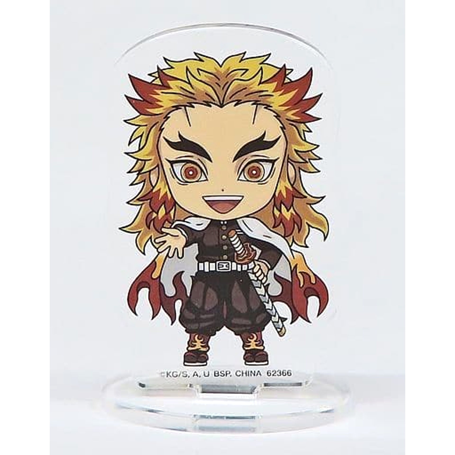 Demon Slayer: Kimetsu no Yaiba Kyojuro Rengoku Ichiban Kuji Town Where Demons Live Acrylic Stand Kyun Chara Illustrations Prize G Acrylic Stands [USED]
