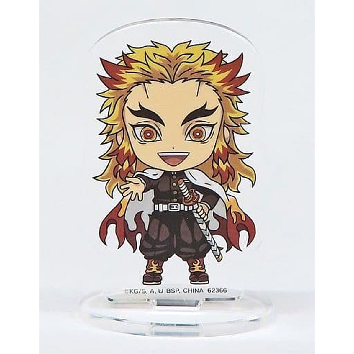 Demon Slayer: Kimetsu no Yaiba Kyojuro Rengoku Ichiban Kuji Town Where Demons Live Acrylic Stand Kyun Chara Illustrations Prize G Acrylic Stands [USED]