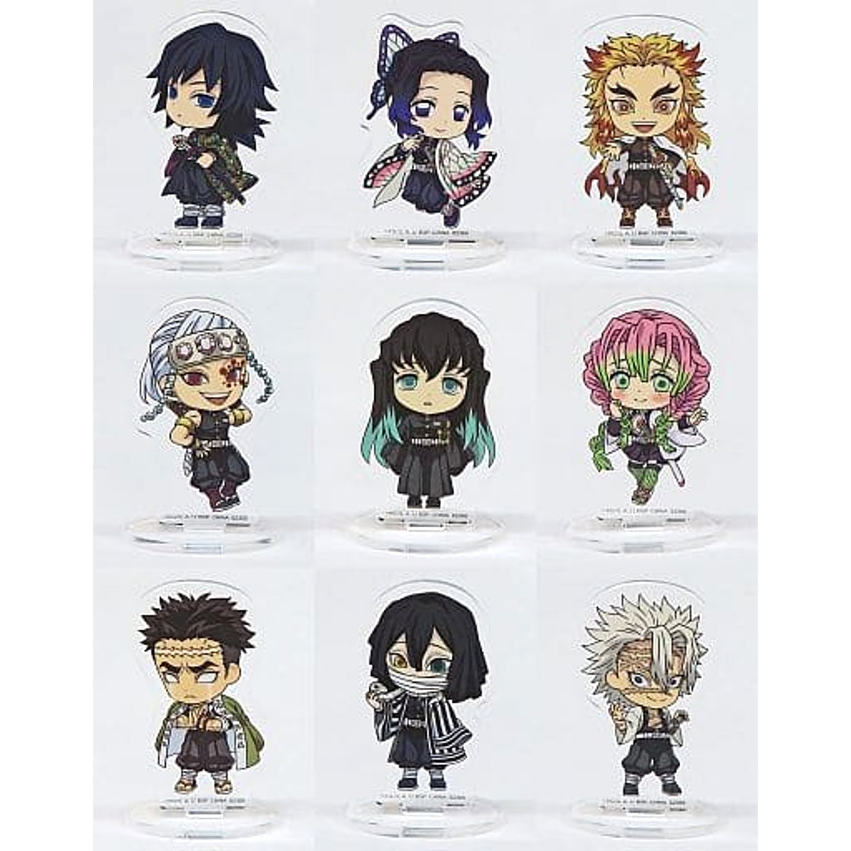 Demon Slayer: Kimetsu no Yaiba Shinobu Kocho & Others All 9 Types Set Ichiban Kuji Town Where Demons Live Acrylic Stand Kyun Chara Illustrations Prize G Acrylic Stands [USED]
