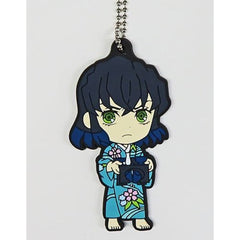 Demon Slayer: Kimetsu no Yaiba Inoko Inosuke Hashibira Ichiban Kuji Town Where Demons Live Rubber Mascot Kyunchara Illustrations Prize H Keychains [USED]
