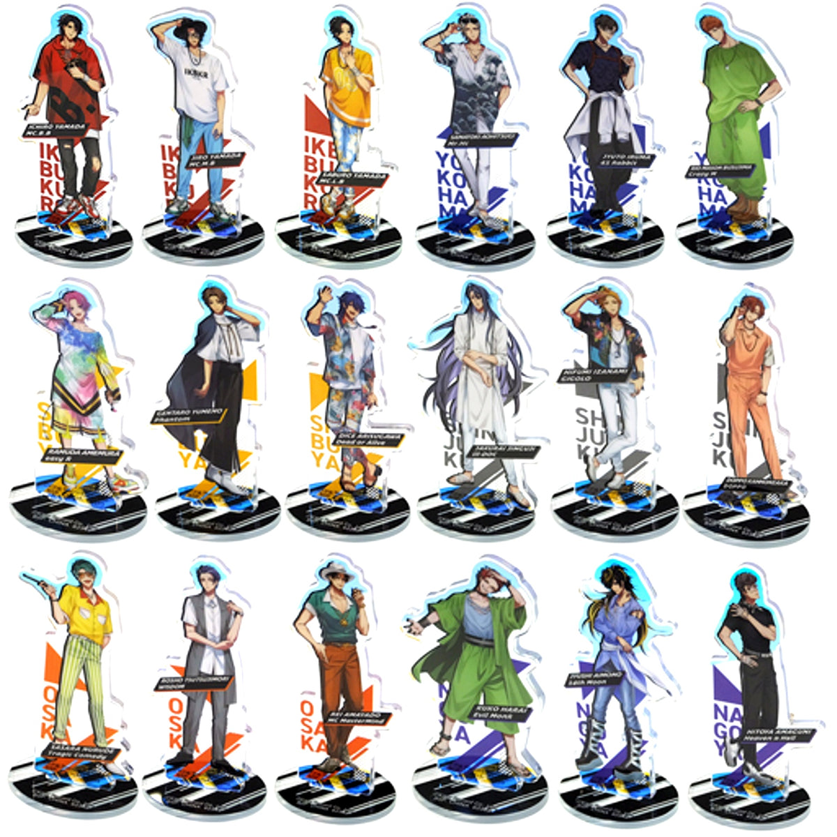 Set of 18 Hypnosis Mic Division Rap Battle S Prize Hologram Acrylic Stand Ichiban Kuji 3rd [USED]