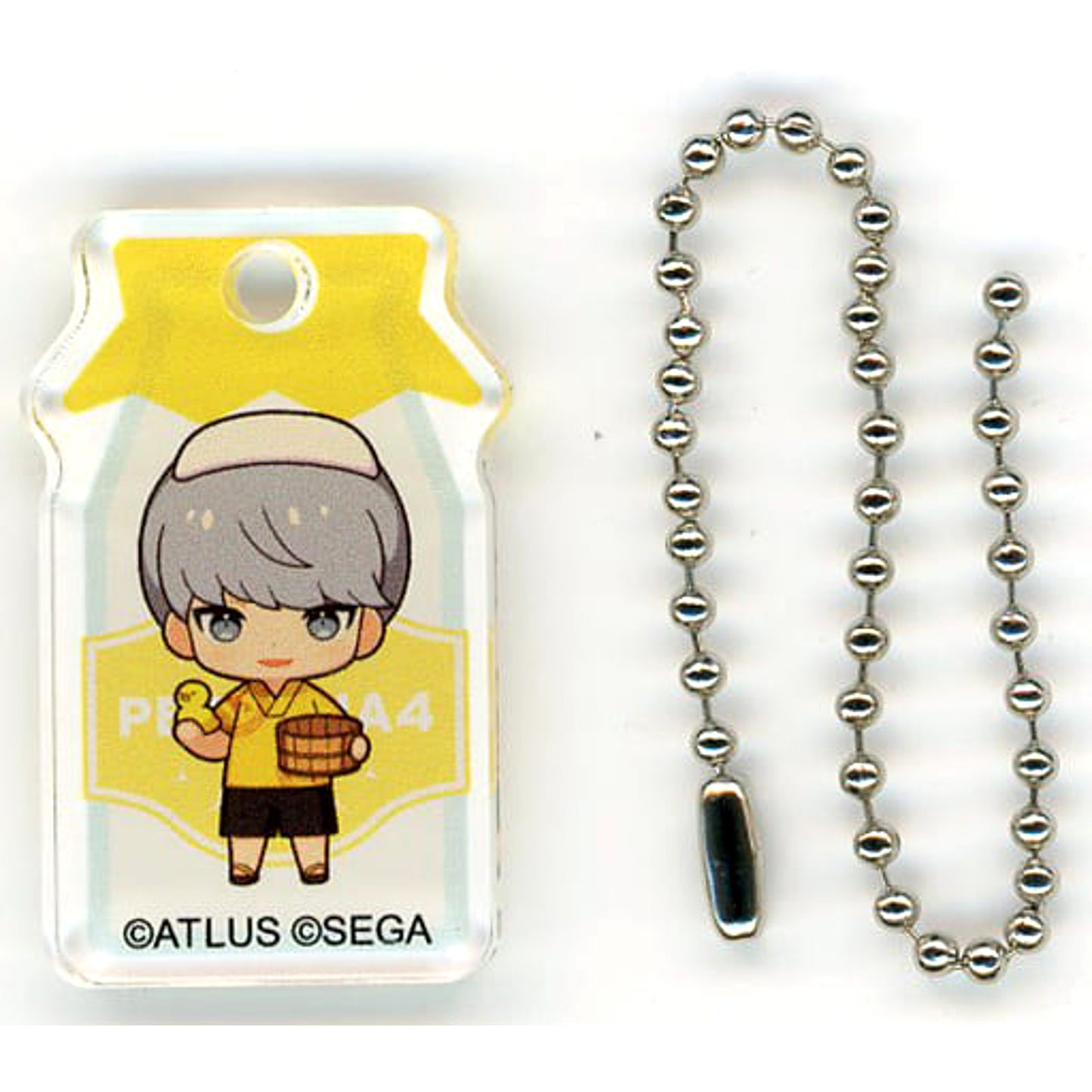 Persona 4 Protagonist Milk Bottle Keychain Persona Series 25th Anniversary Gokurakuyu RAKU SPA Between Reality and Bath Exclusive Keychains [USED]