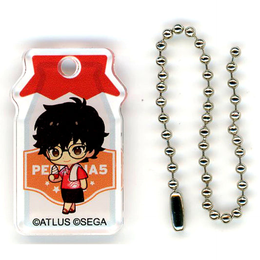 Protagonist Persona 5 Persona Series 25th Anniversary x Gokurakuyu RAKU SPA Between Reality and the Bath Milk Bottle Keychain [USED]