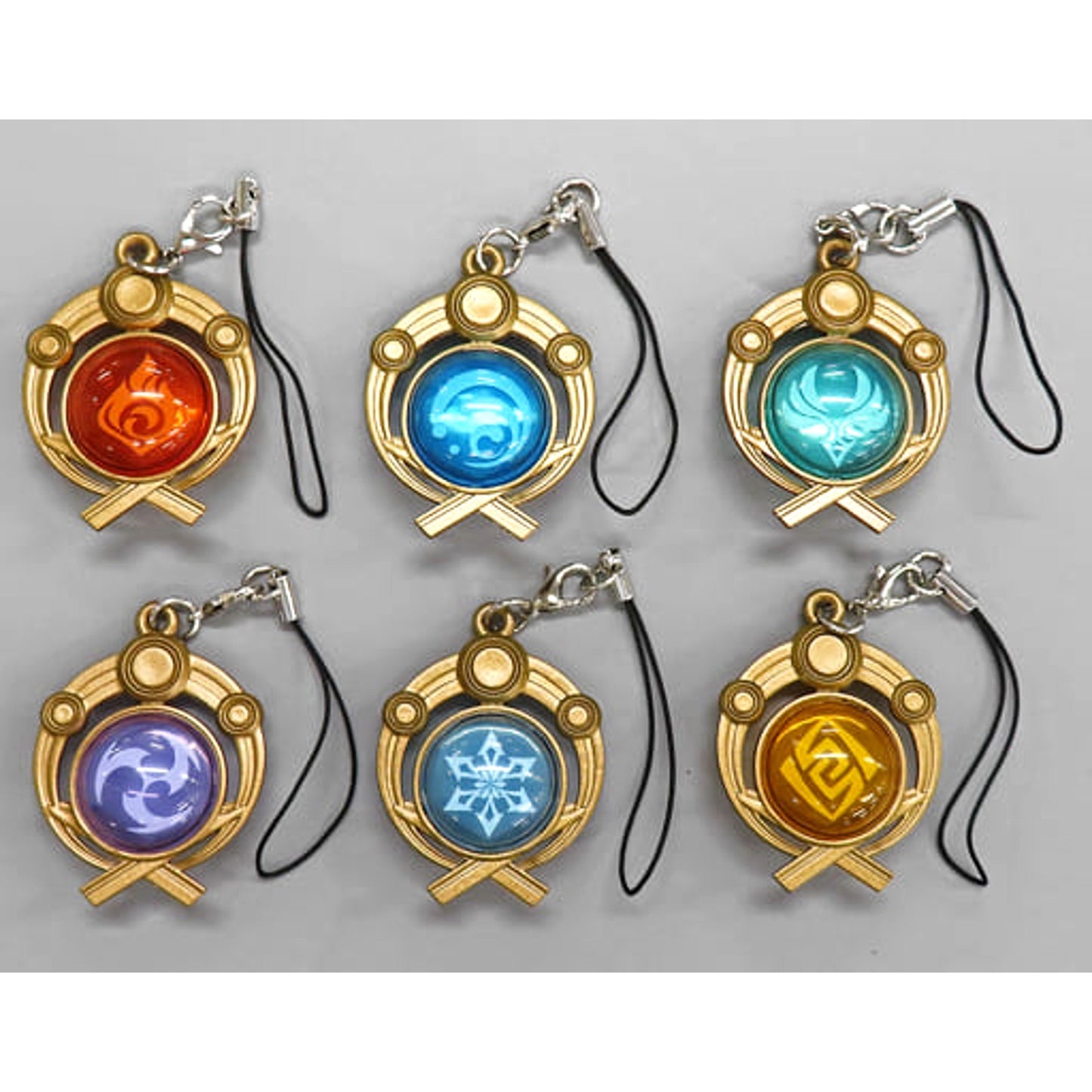 Genshin Fire & Others All 6 Types Set Inazuma Series Vision Capsule Strap Vol.3 Keychains [USED]