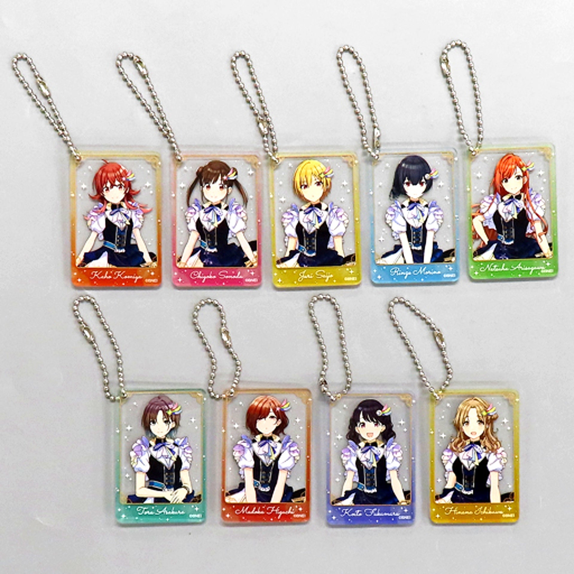 Set of 9 The Idolm@ster Shiny Colors Acrylic Keychain Collection C [USED]