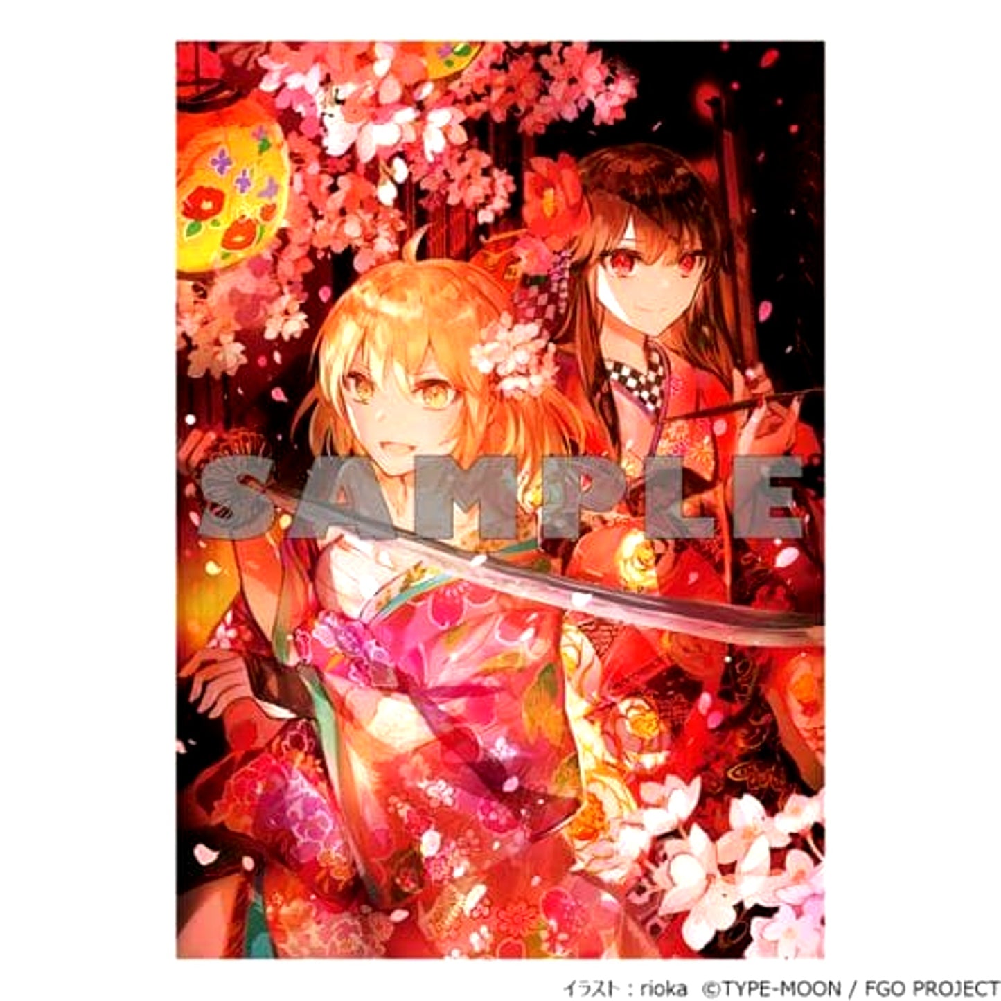 Fate/Grand Order Okita Souji and Oda Nobunaga rioka Illustration A5 Acrylic Panel [USED]